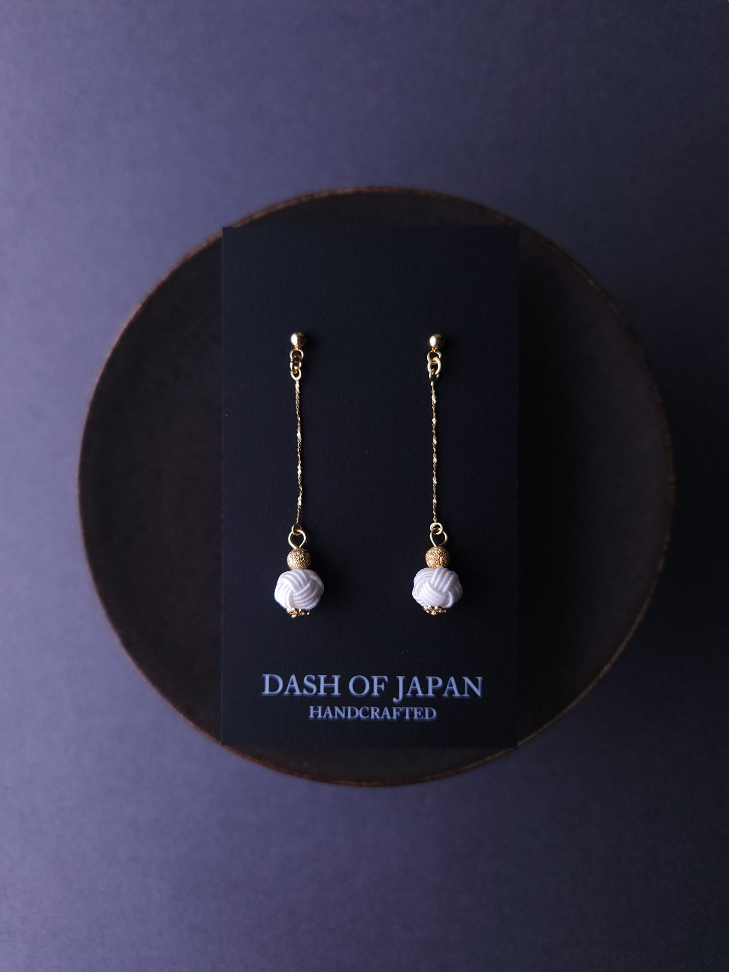 Long Drop Earrings - White