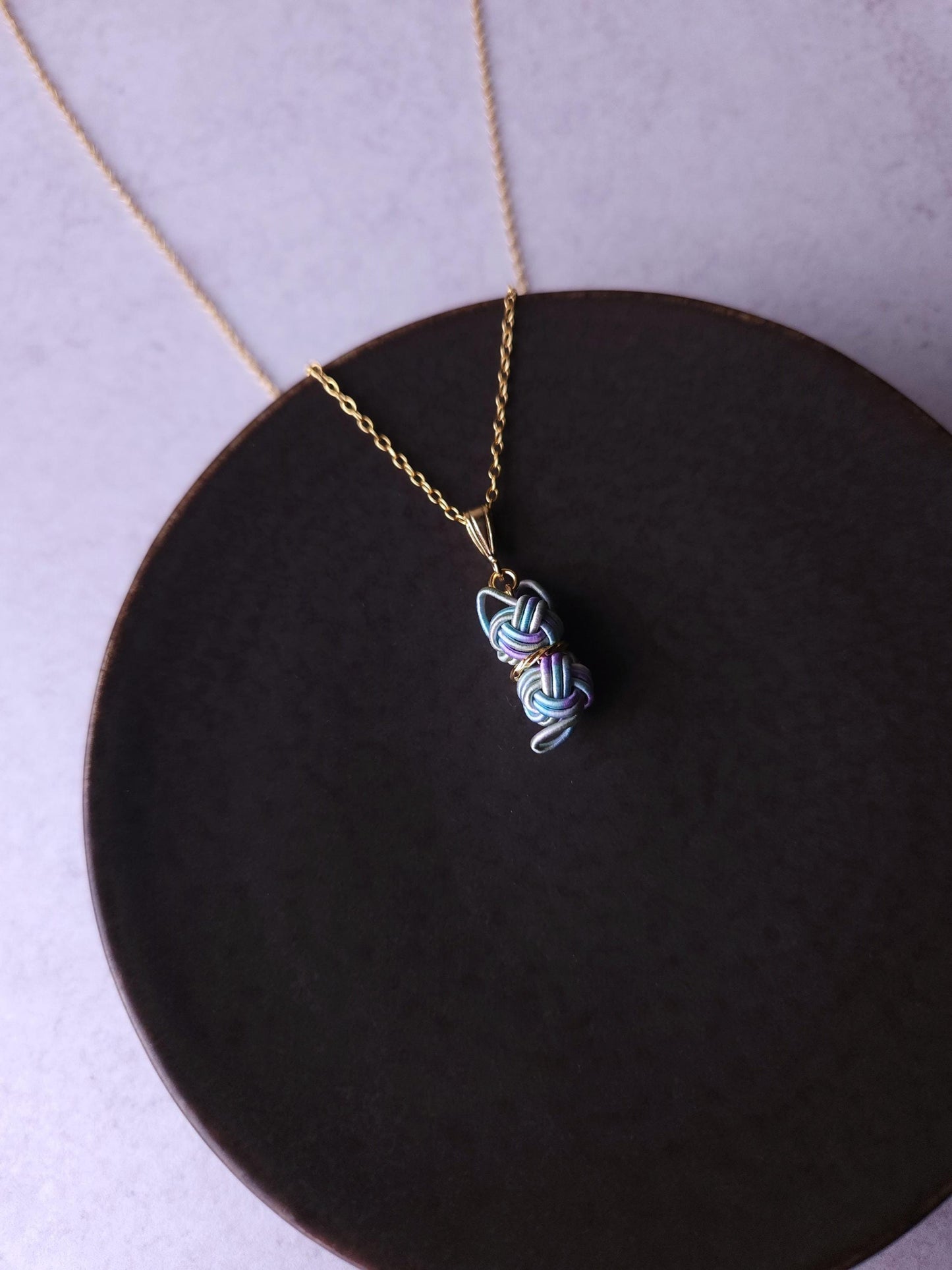 Cat Necklace - Hydrangea Blue