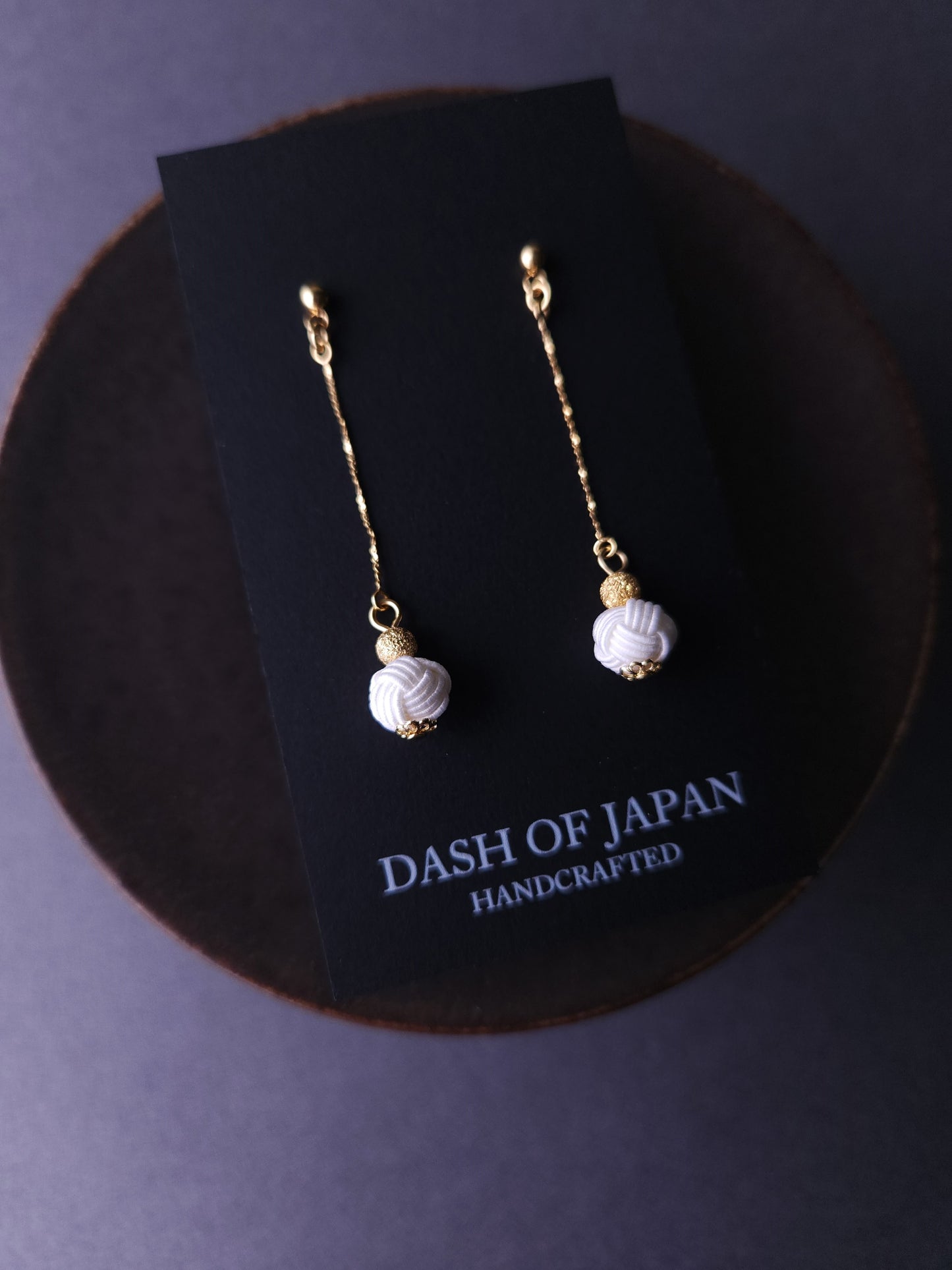 Long Drop Earrings - White