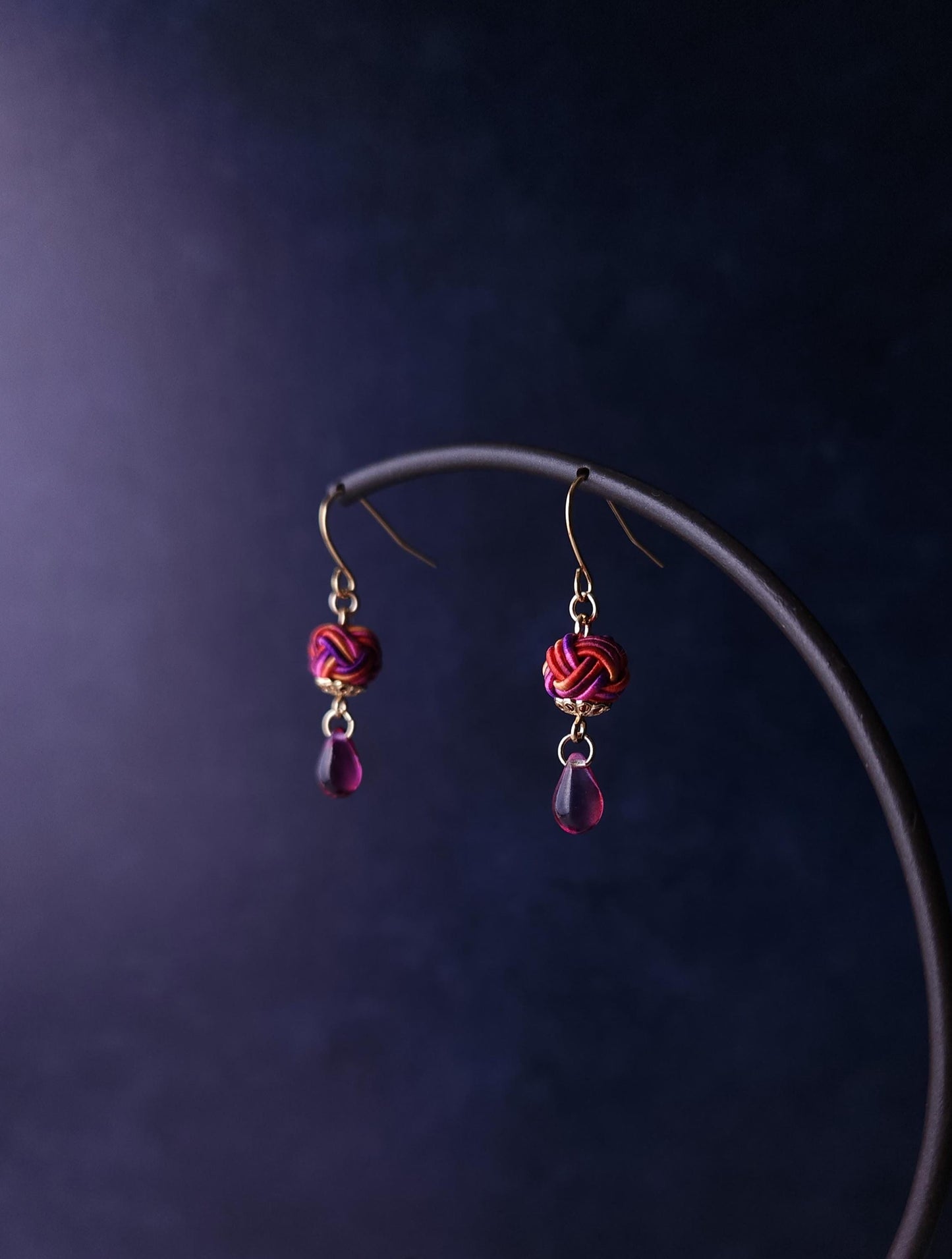 Simple Drop Earrings - Purple Pink Orange
