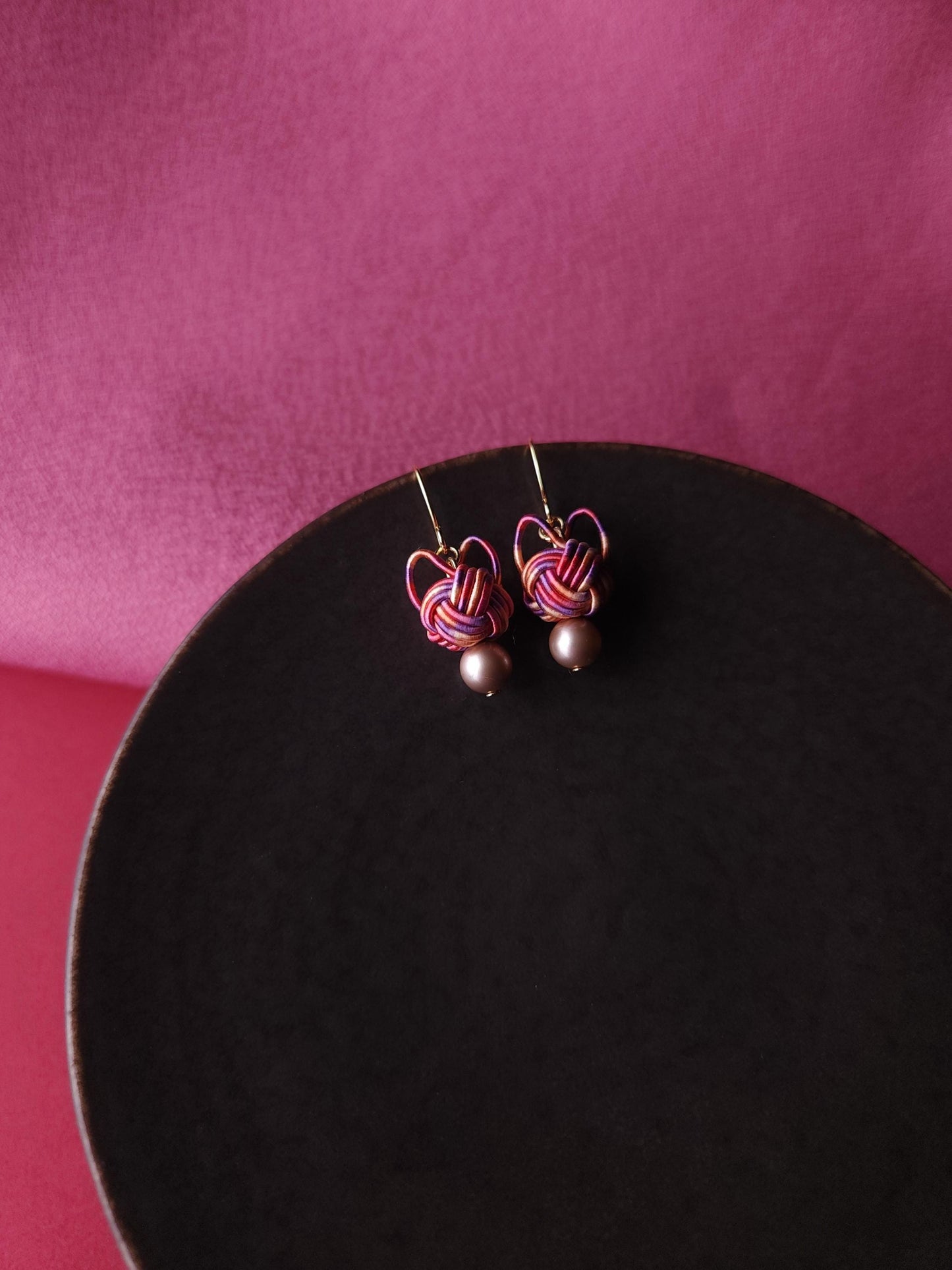 Cat Head Earrings - Pink Mix