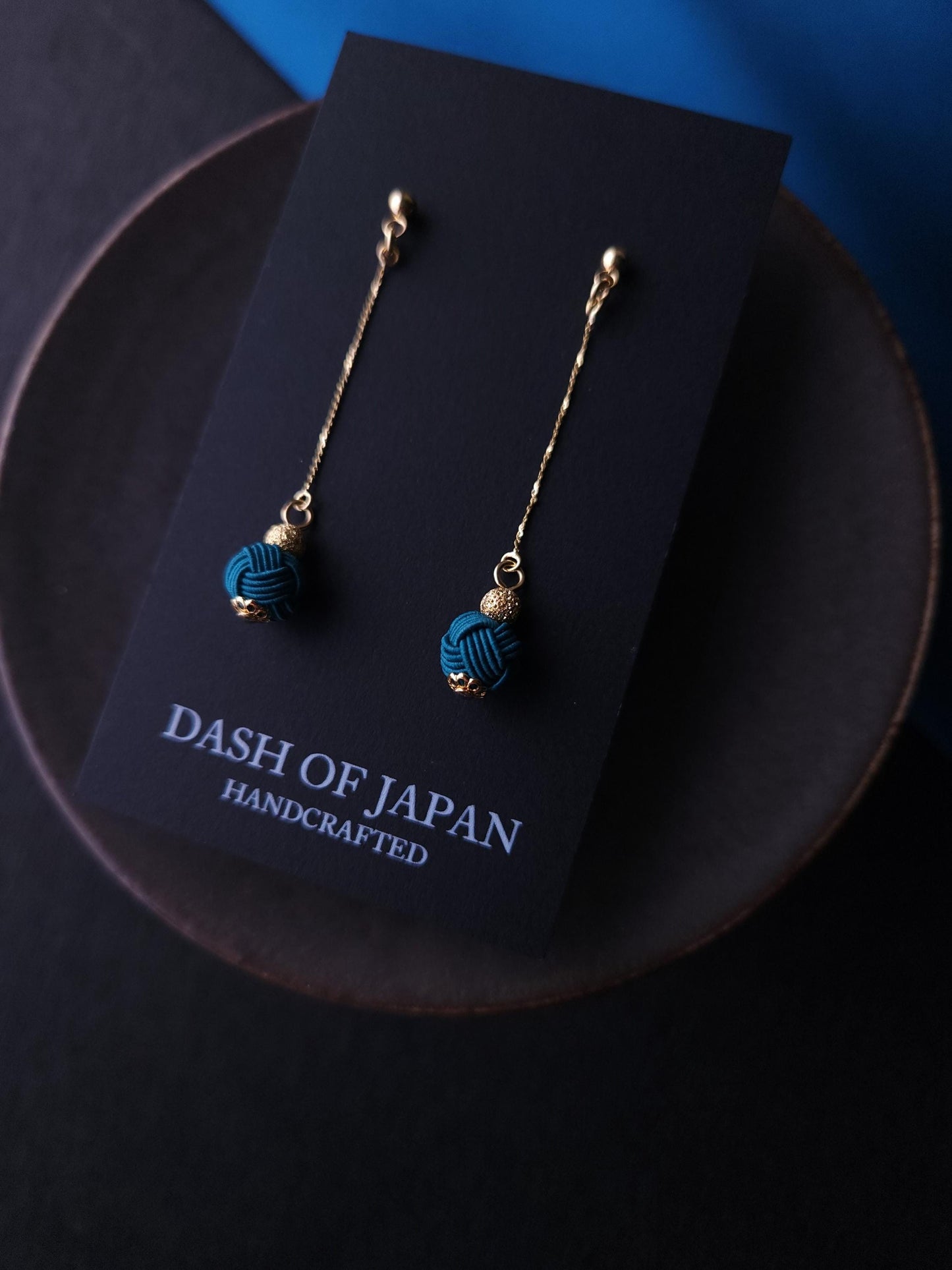 Long Drop Earrings- Teal