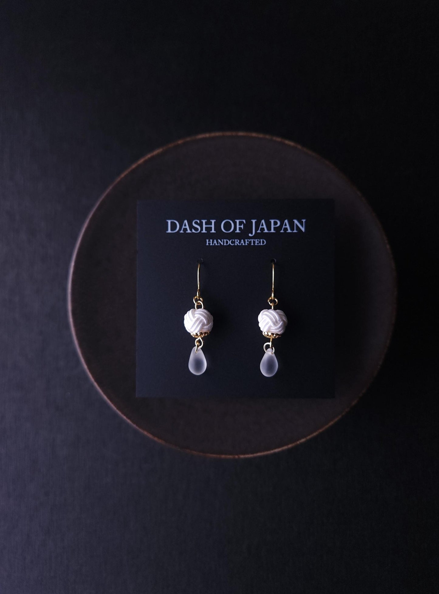 Simple Drop Earrings - White