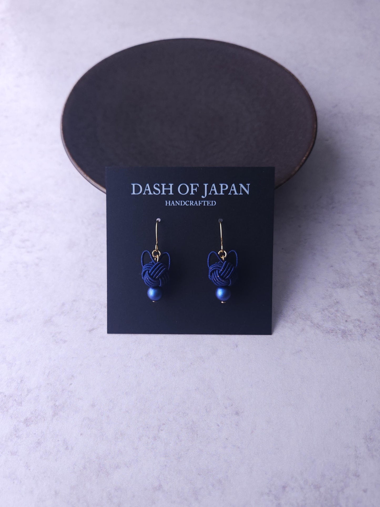Cat Head Earrings - Navy Blue
