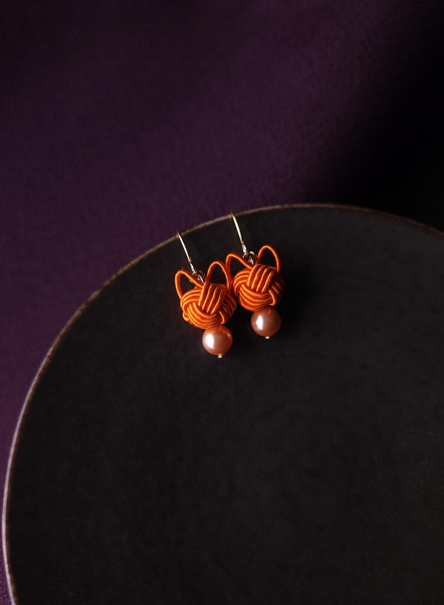Cat Head Earrings - Orange