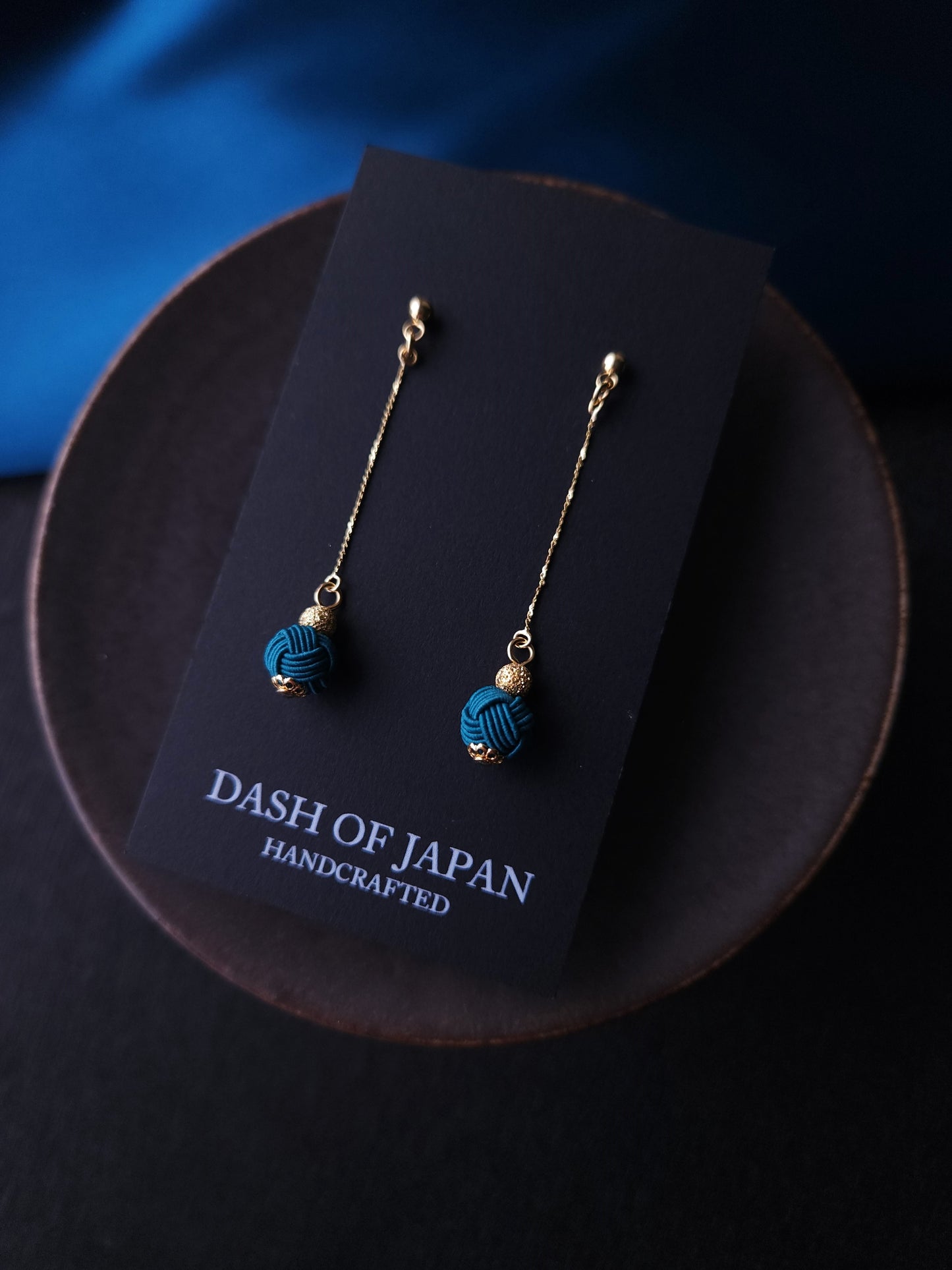 Long Drop Earrings- Teal