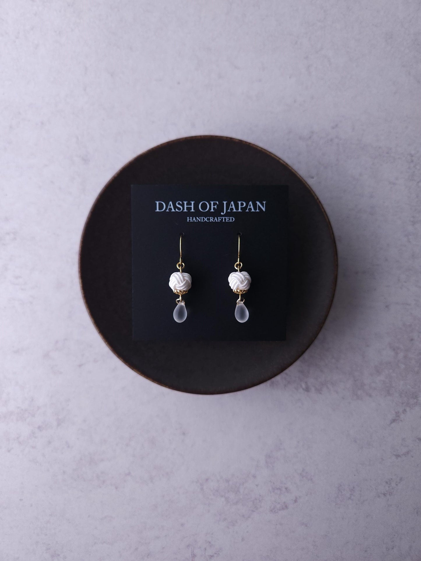 Simple Drop Earrings - White