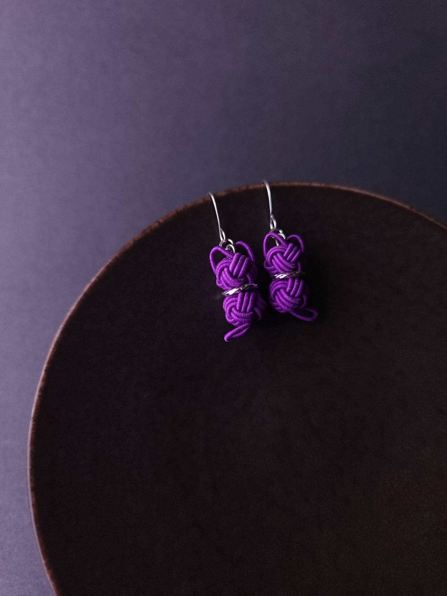 Cat Earrings - Orchid Purple