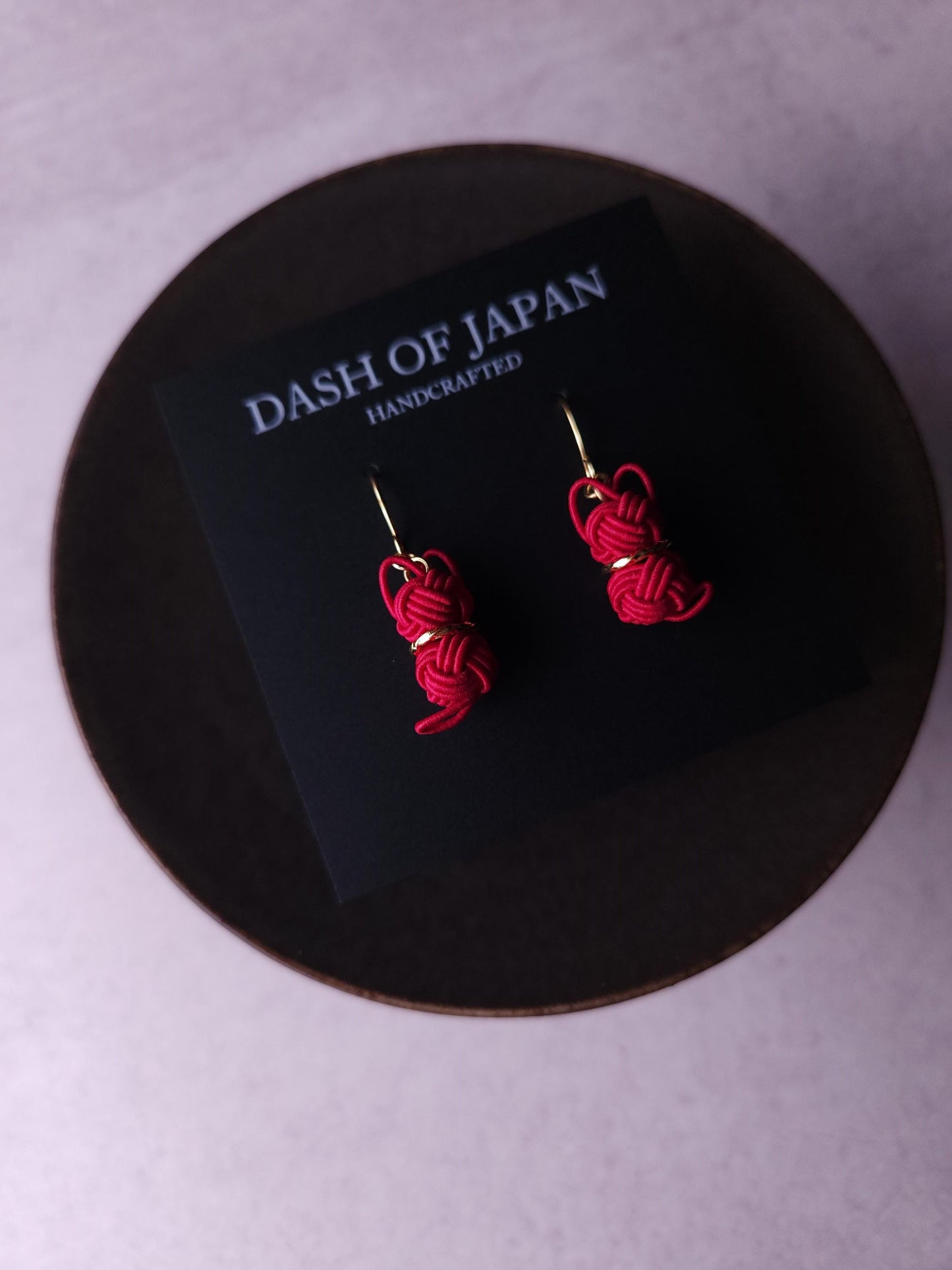 Cat Earrings -Dark Red