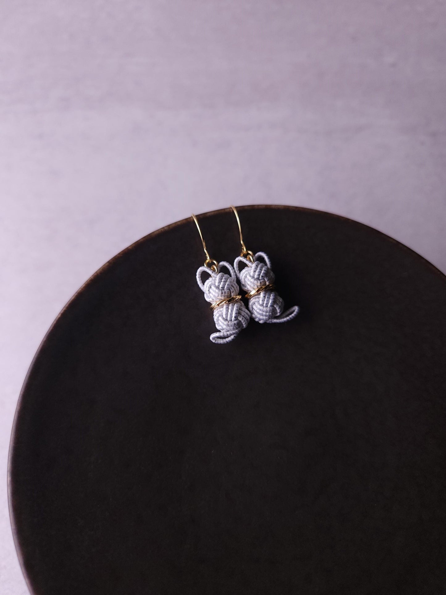Cat Earrings - White x Silver