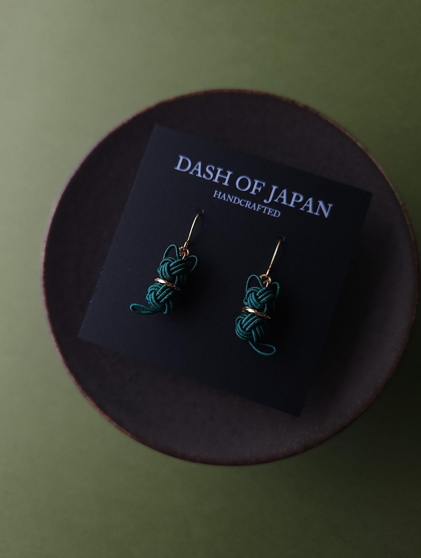 Cat Earrings - Deep Green