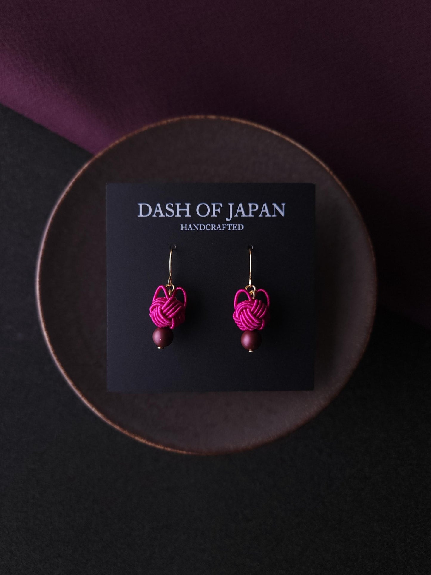 Cat Head Earrings - Magenta Pink