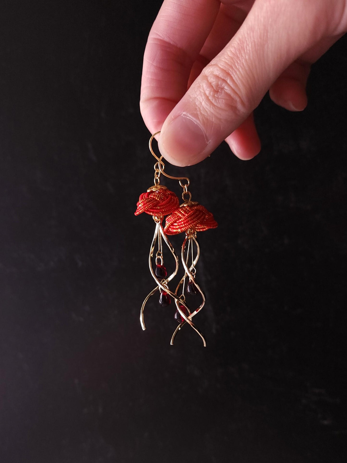 Jellyfish - Red with Gold