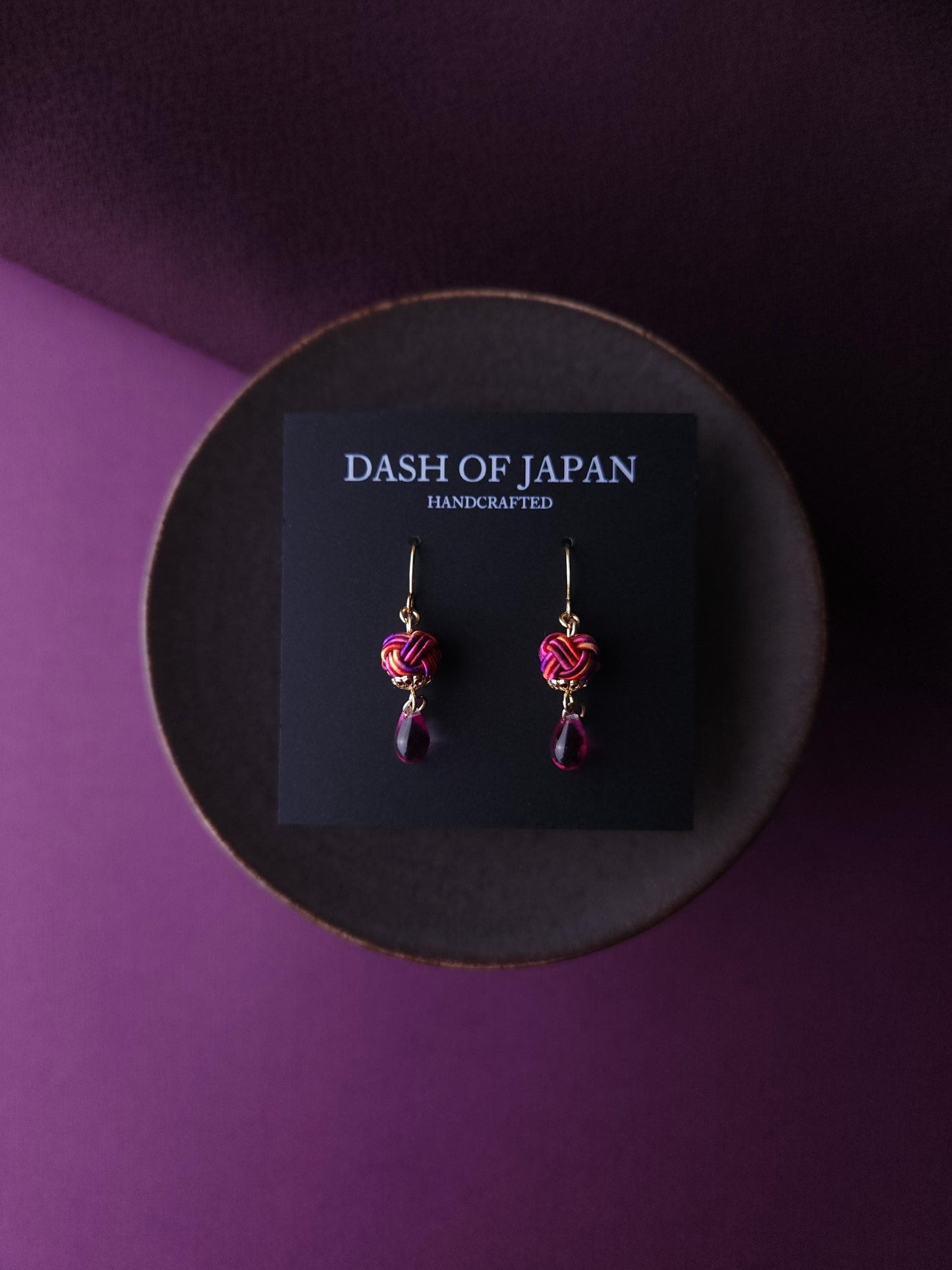 Simple Drop Earrings - Purple Pink Orange