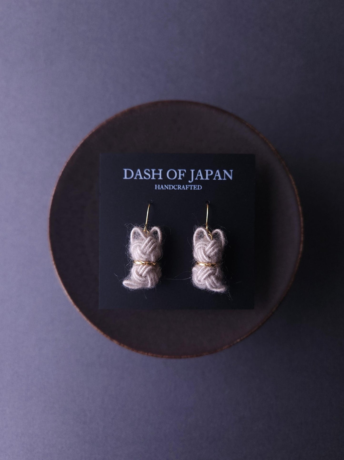 Fluffy Cat Earrings - Silver Gray