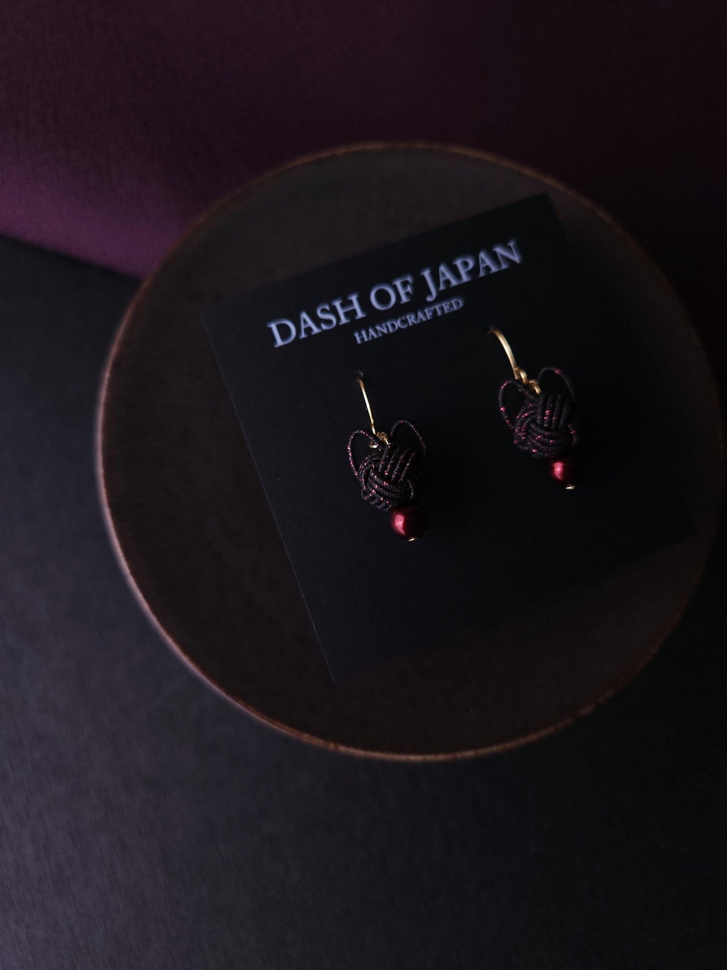 Cat Head Earrings - Black and Pink