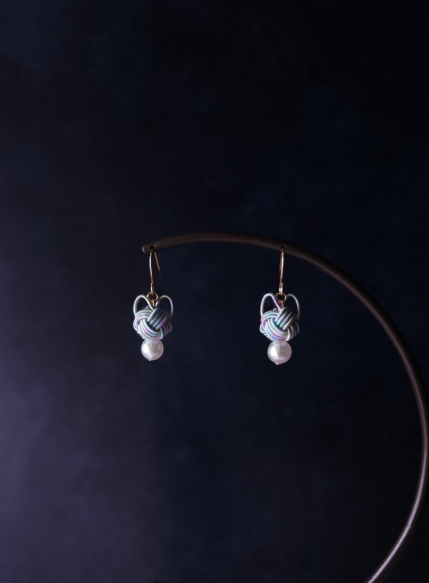Cat Head Earrings - Hydrangea Blue