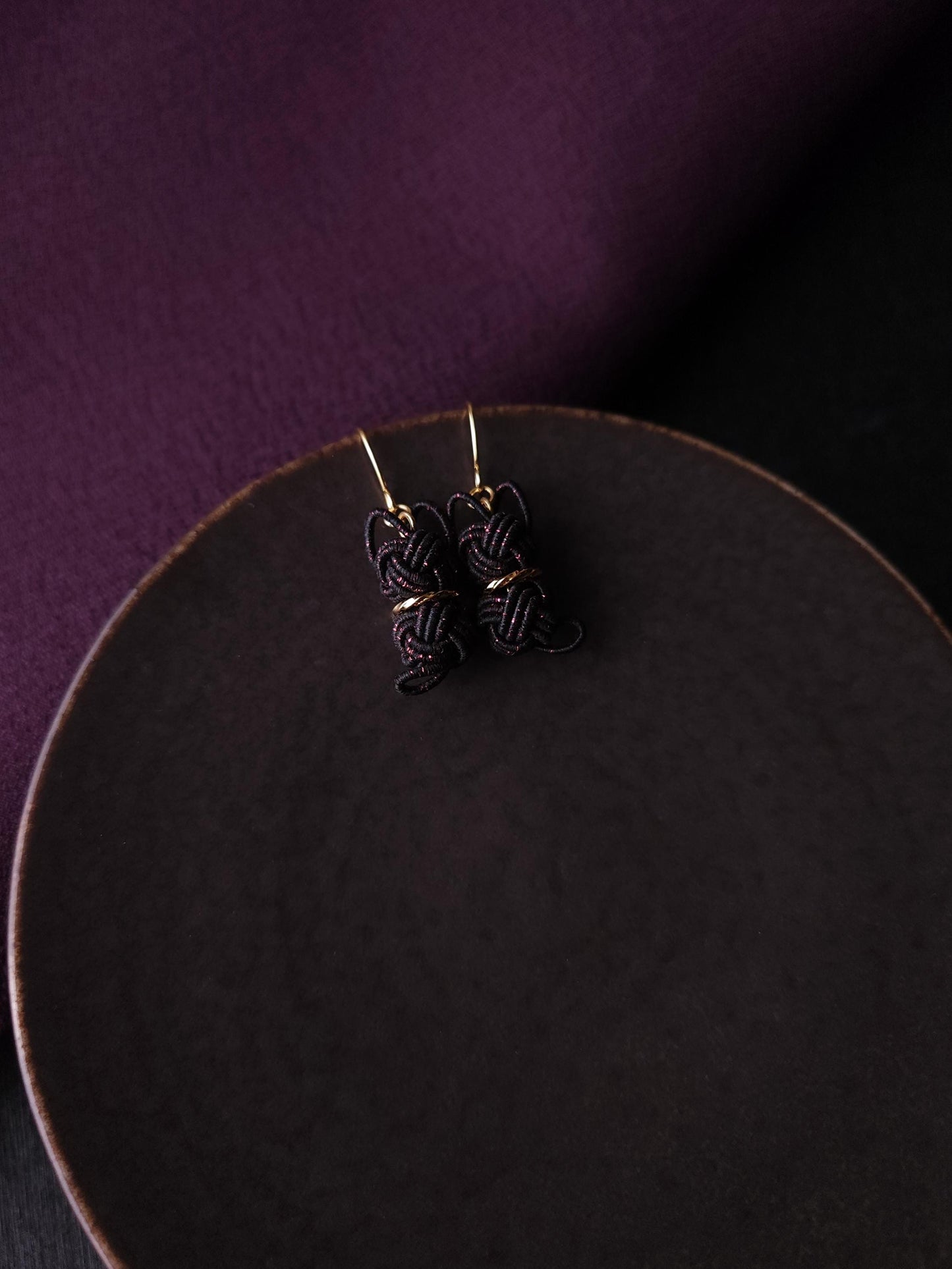Cat Earrings - Black and Pink