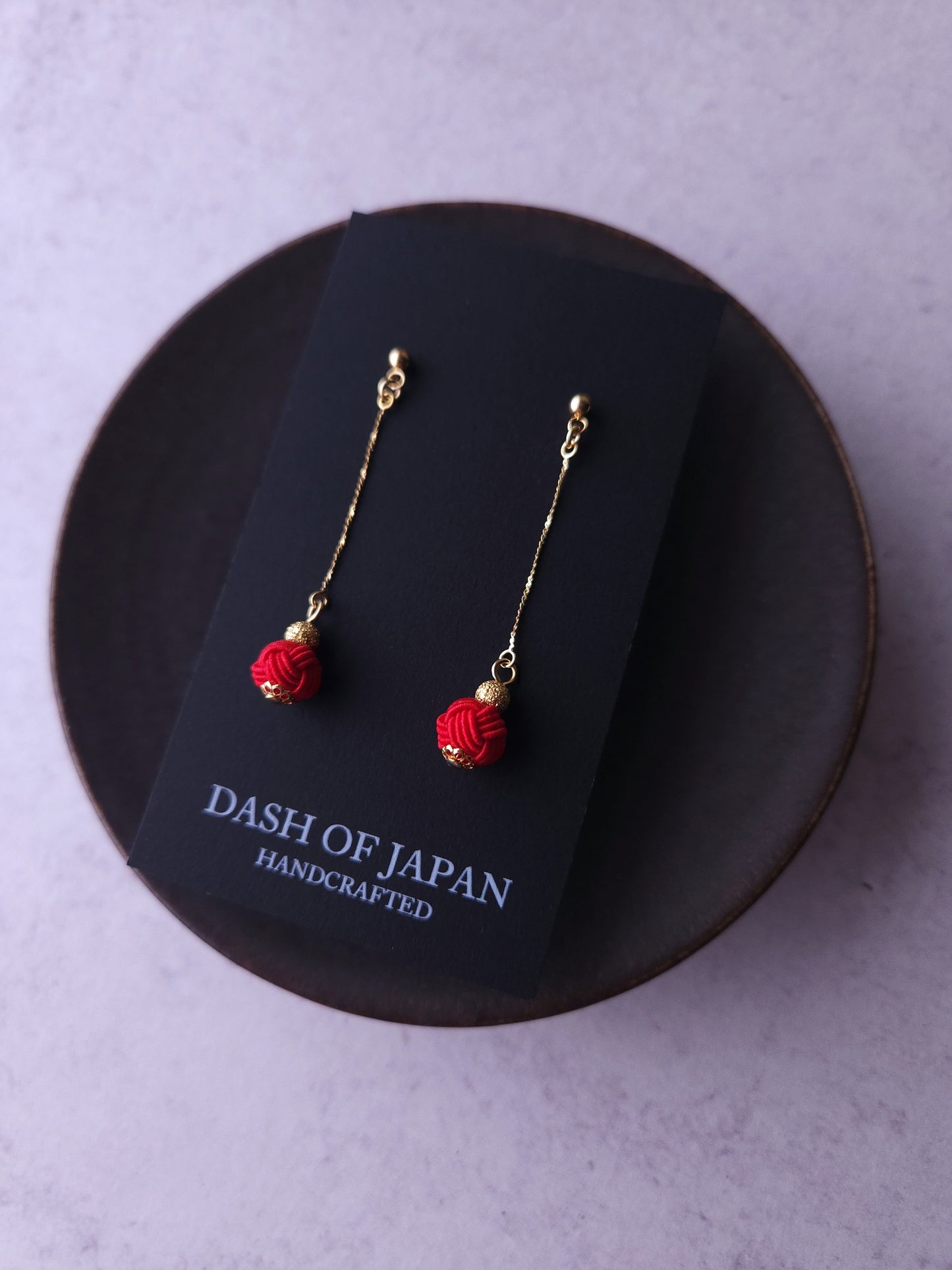 Long Drop Earrings - Red