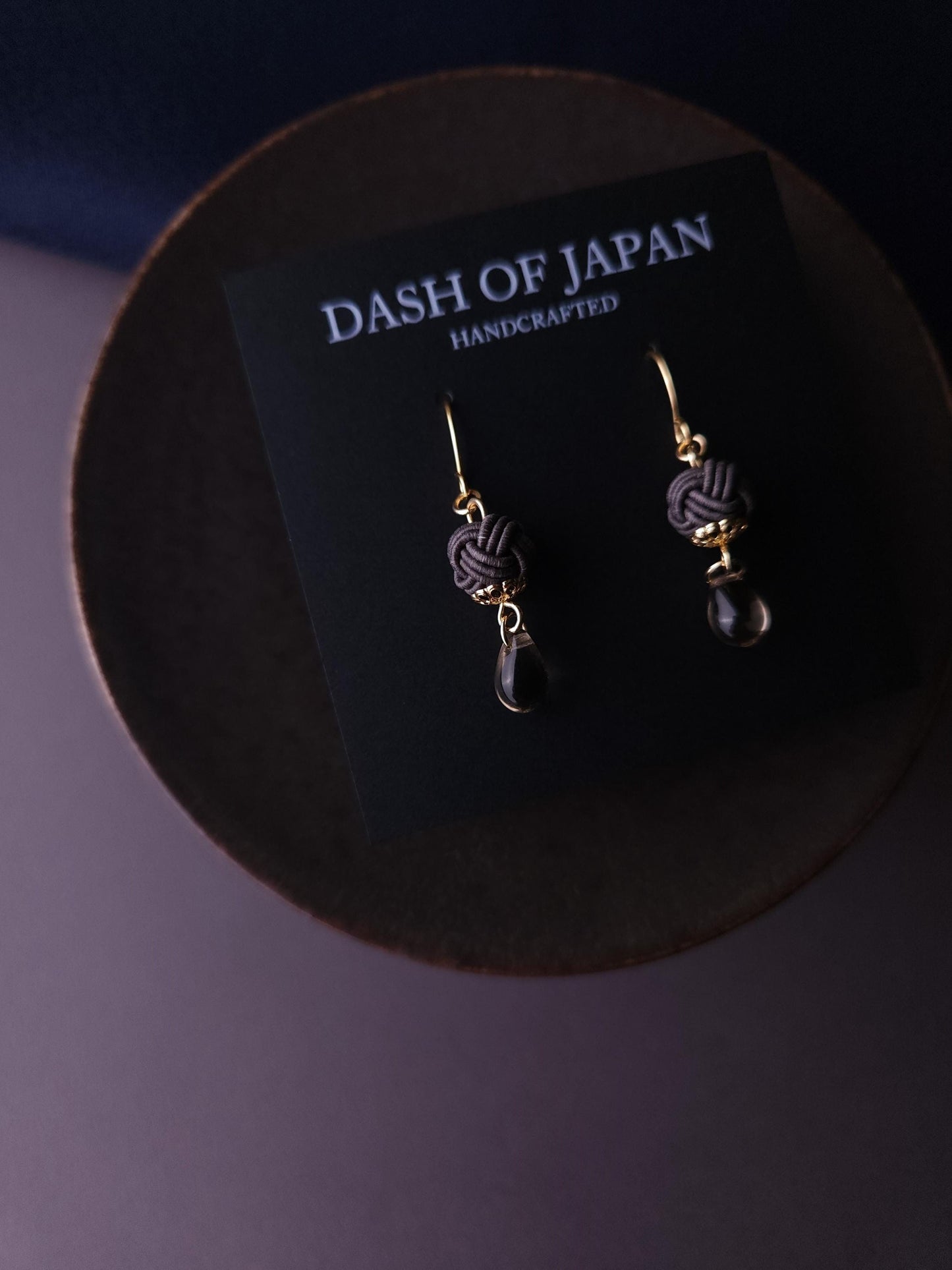 Simple Drop Earrings - Charcoal gray