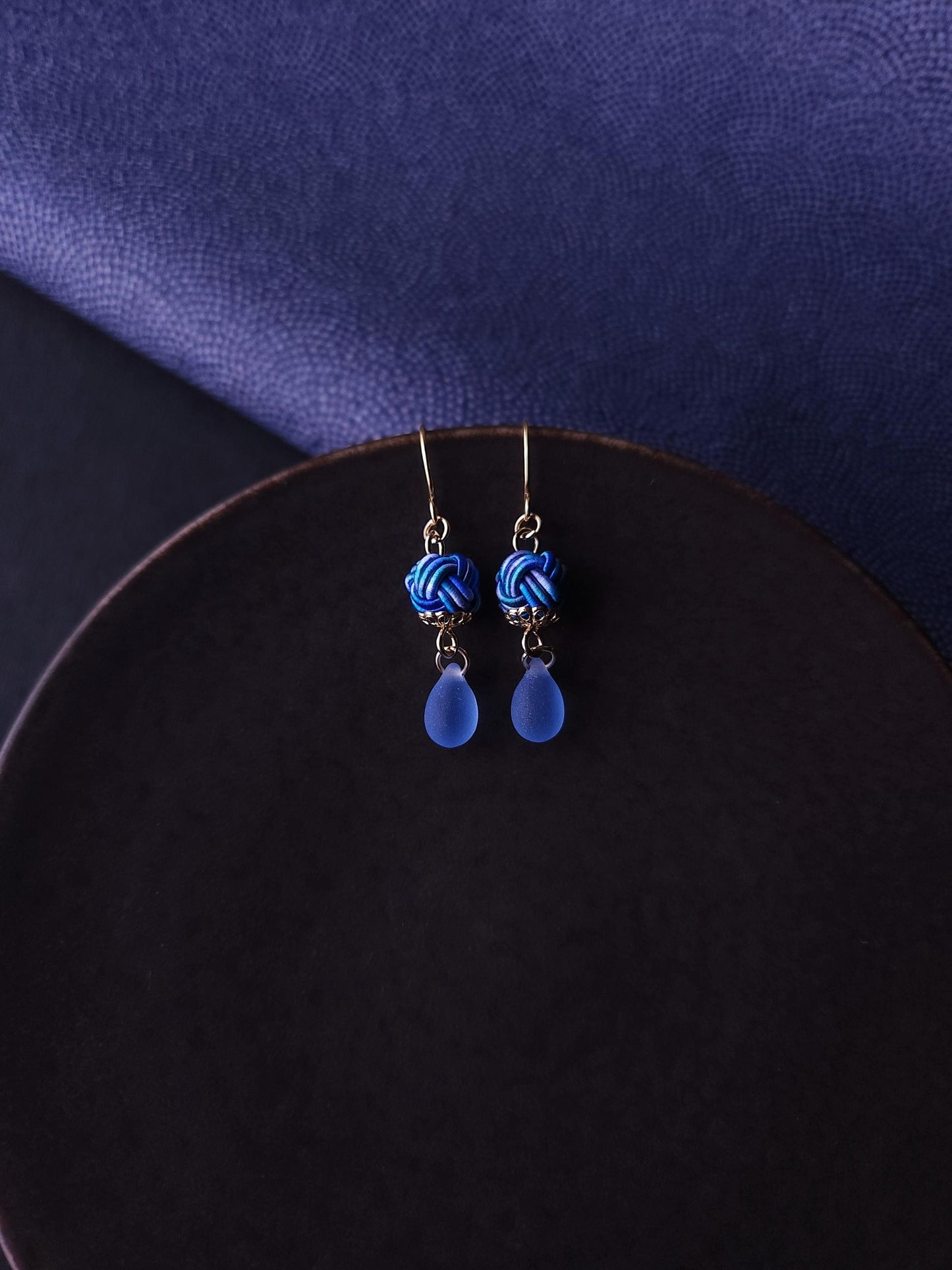 Simple Drop Earrings - Blue Mix