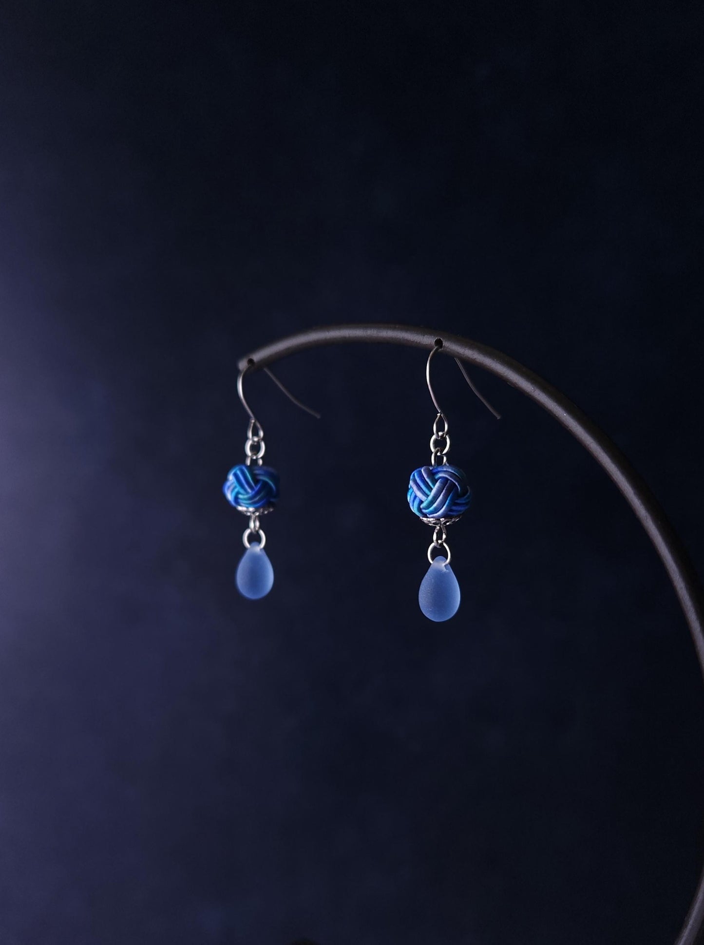 Simple Drop Earrings - Blue Mix