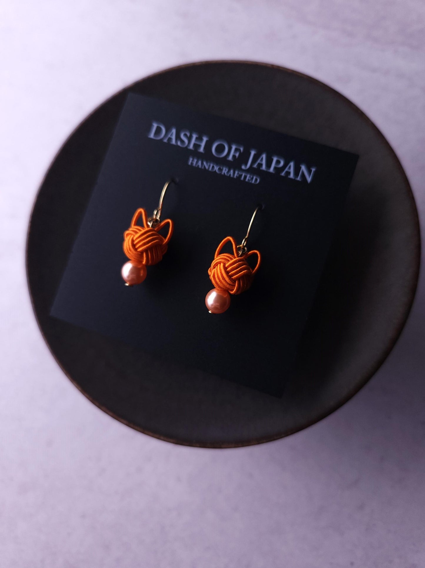 Cat Head Earrings - Orange
