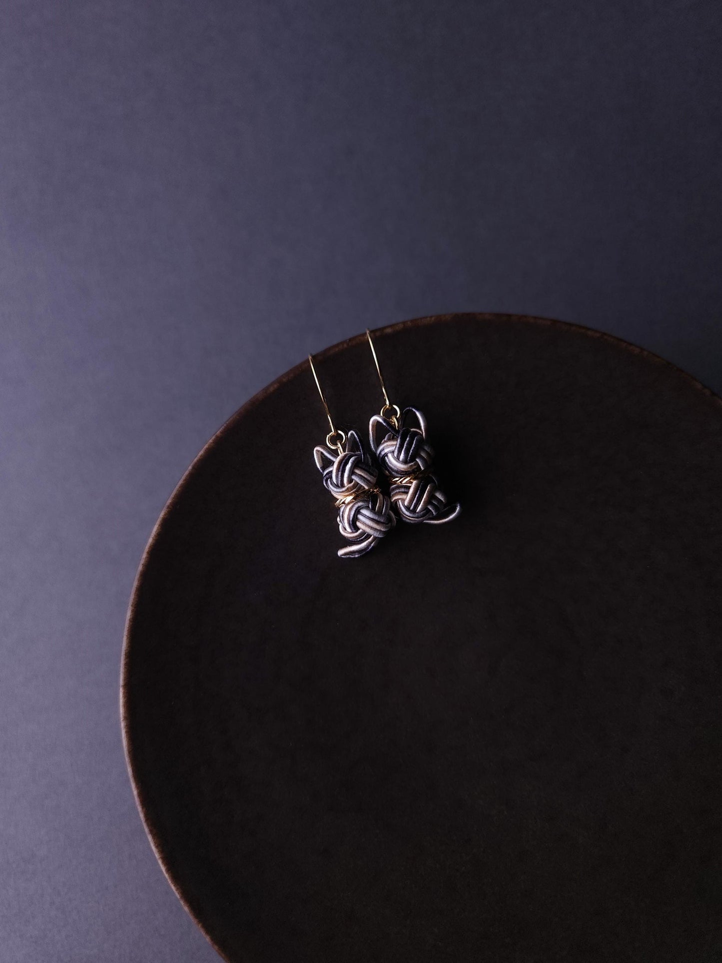 Cat Earrings- Black and White Bicolor