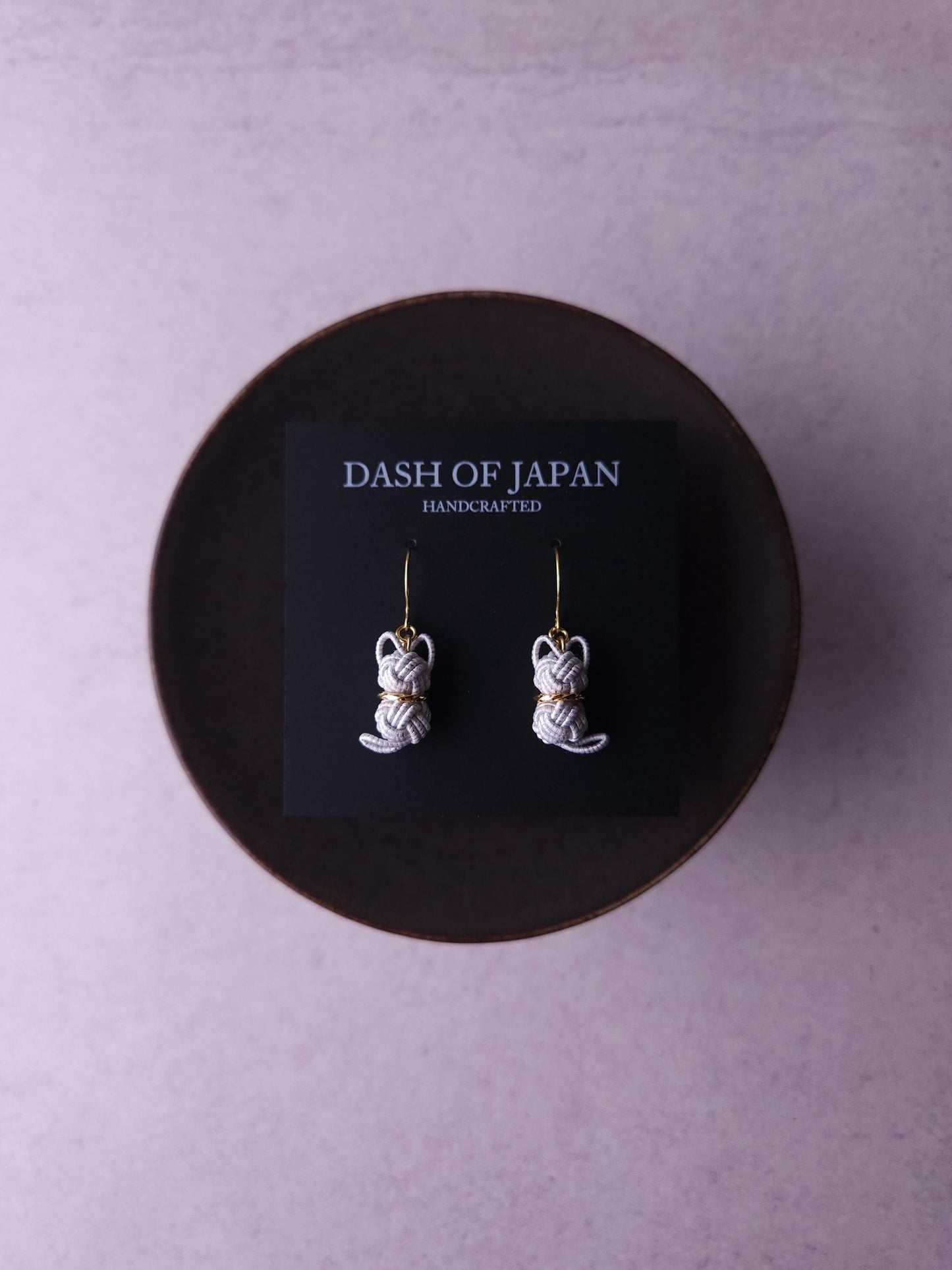 Cat Earrings - White x Silver