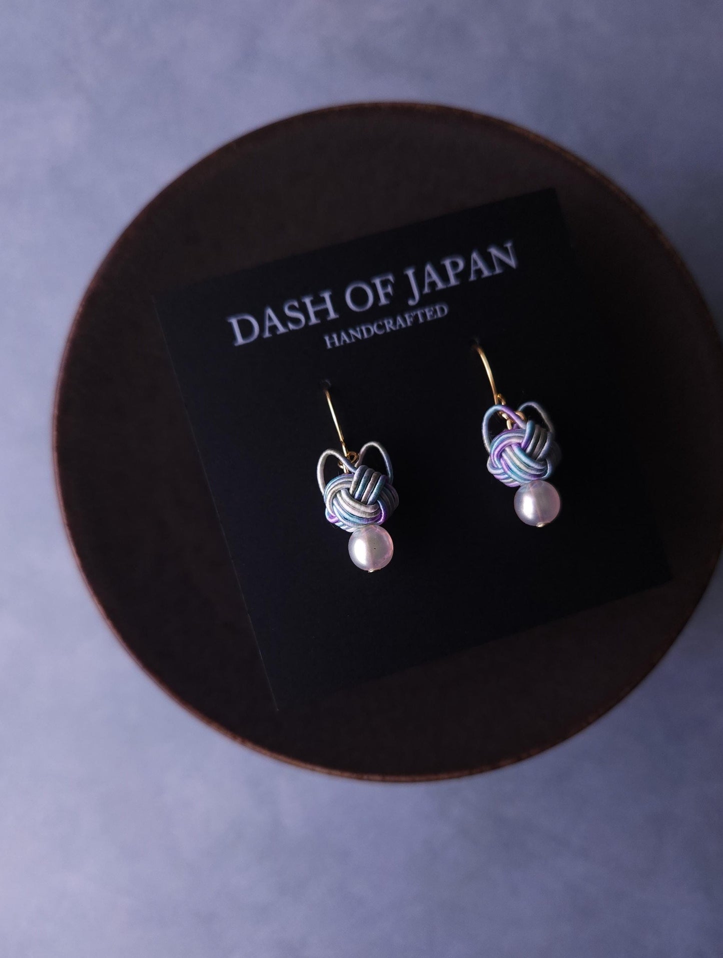 Cat Head Earrings - Hydrangea Blue