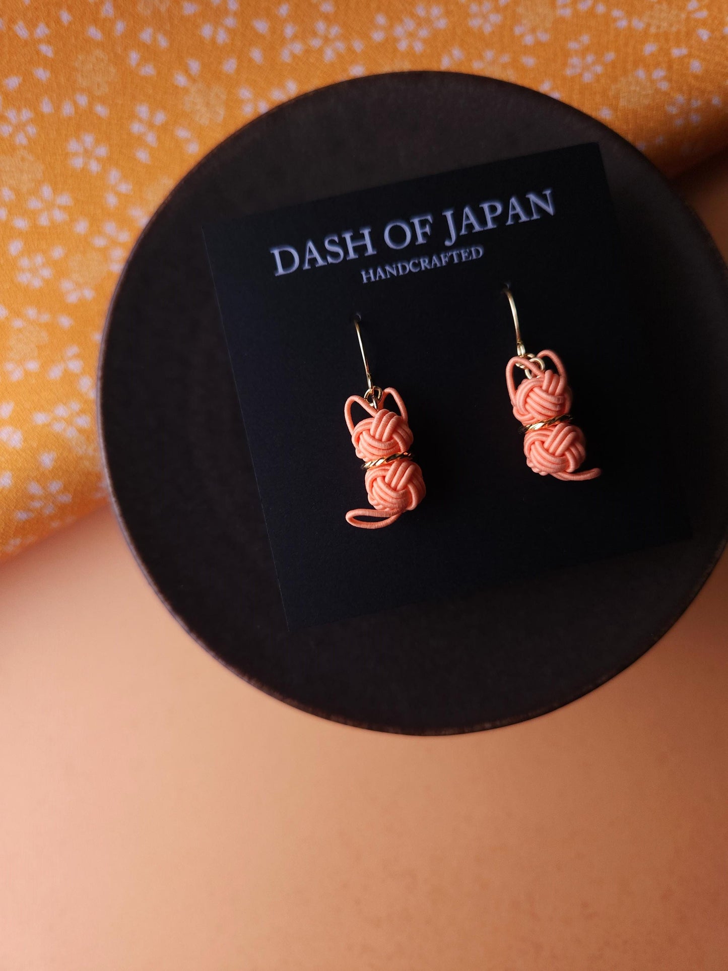 Cat Earrings - Apricot Orange