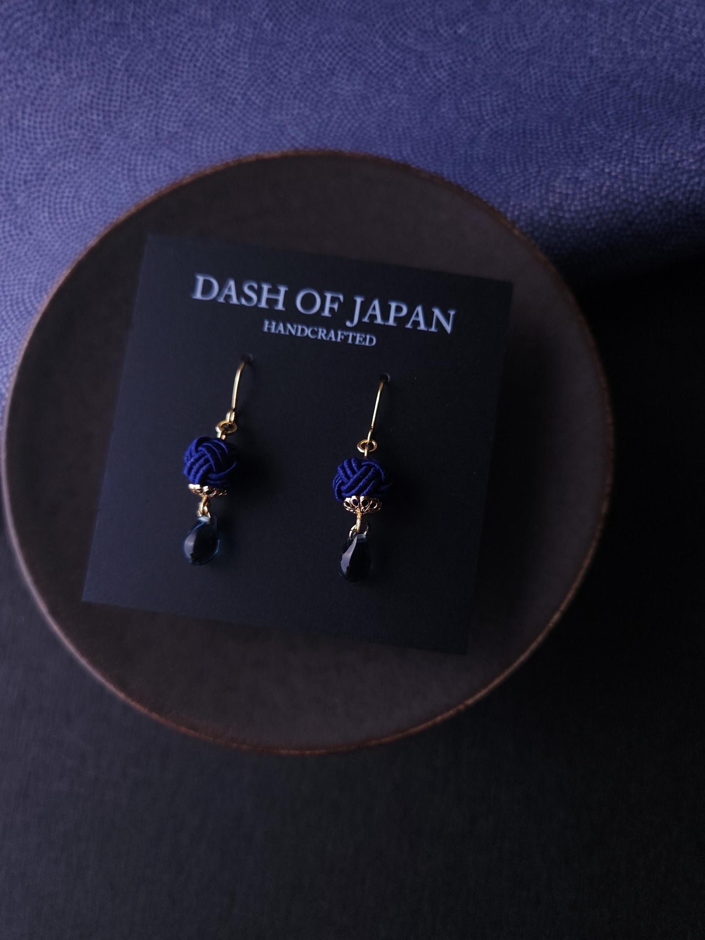 Simple Drop Earrings - Navy Blue