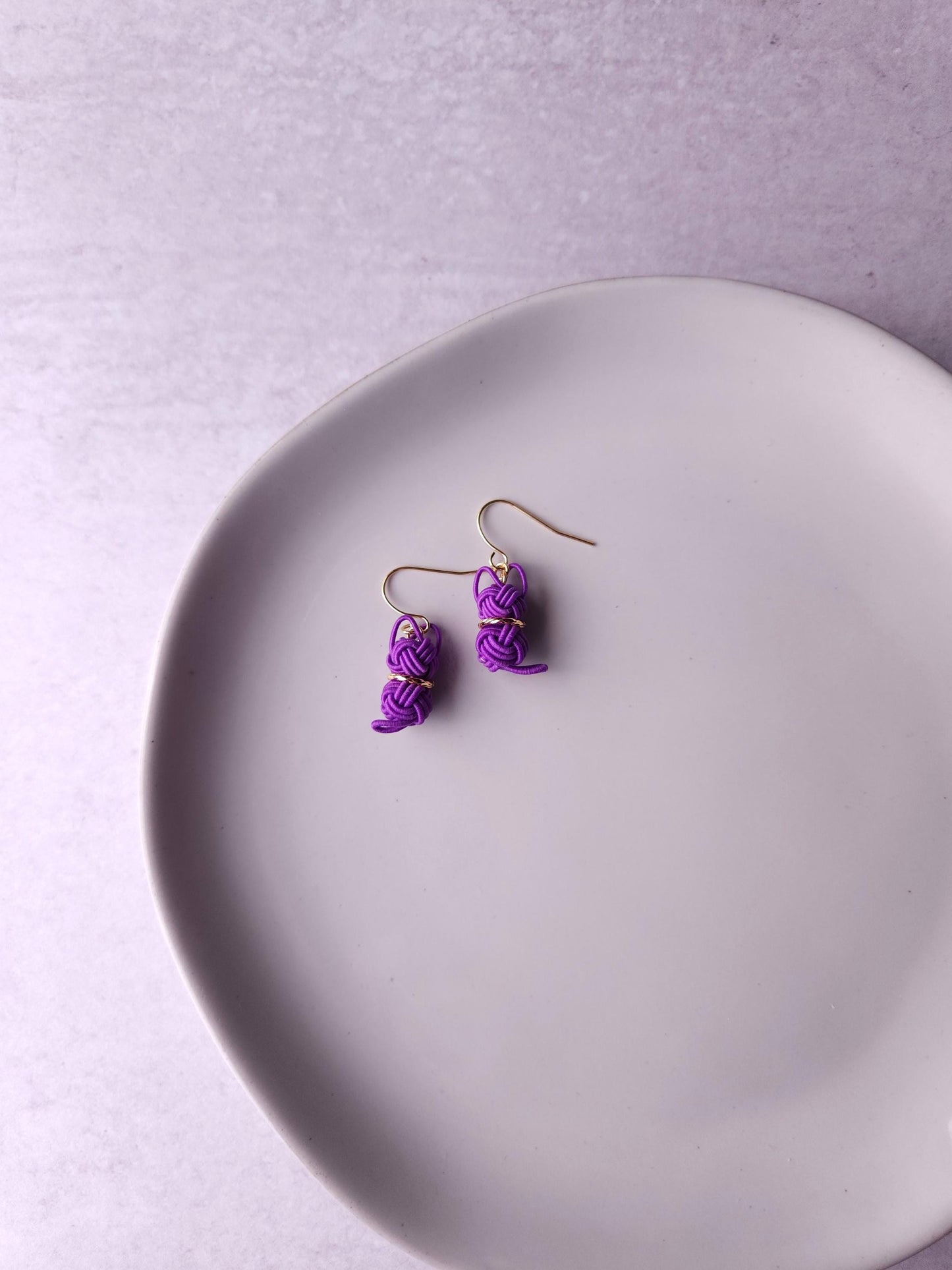 Cat Earrings - Orchid Purple