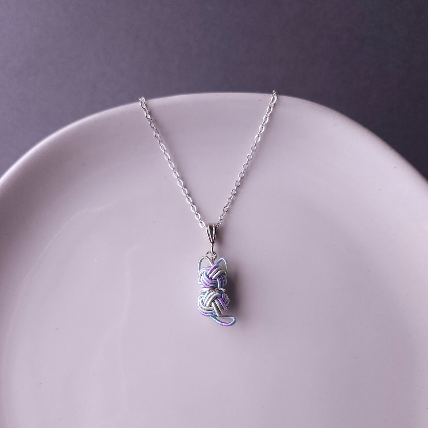Cat Necklace - Hydrangea Blue