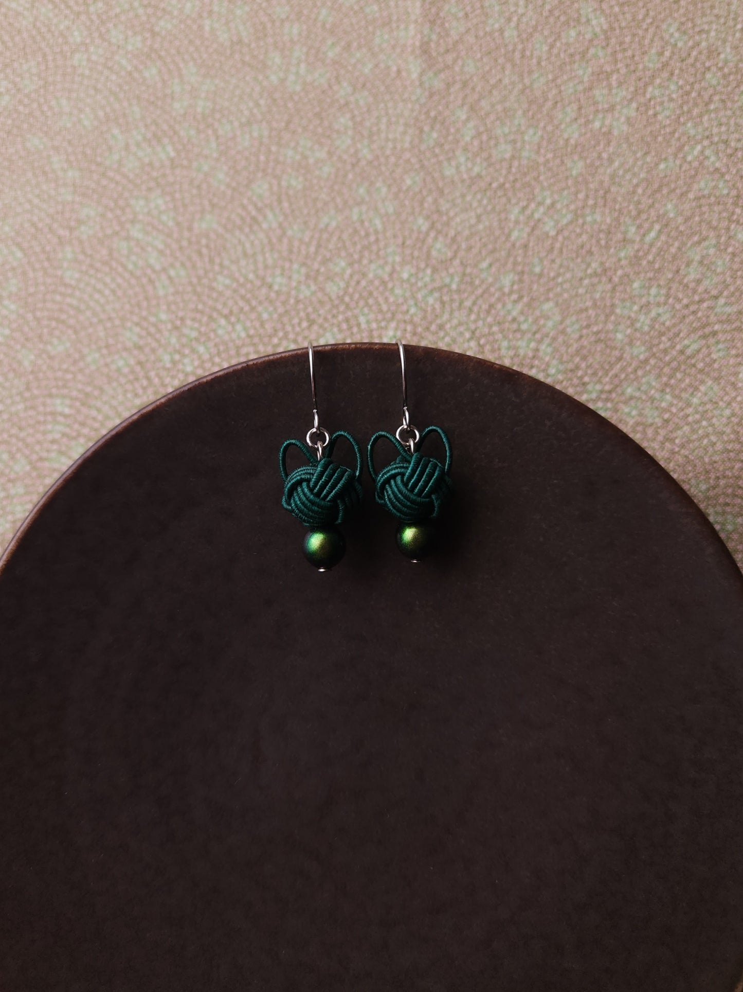 Cat Earrings - Deep Green