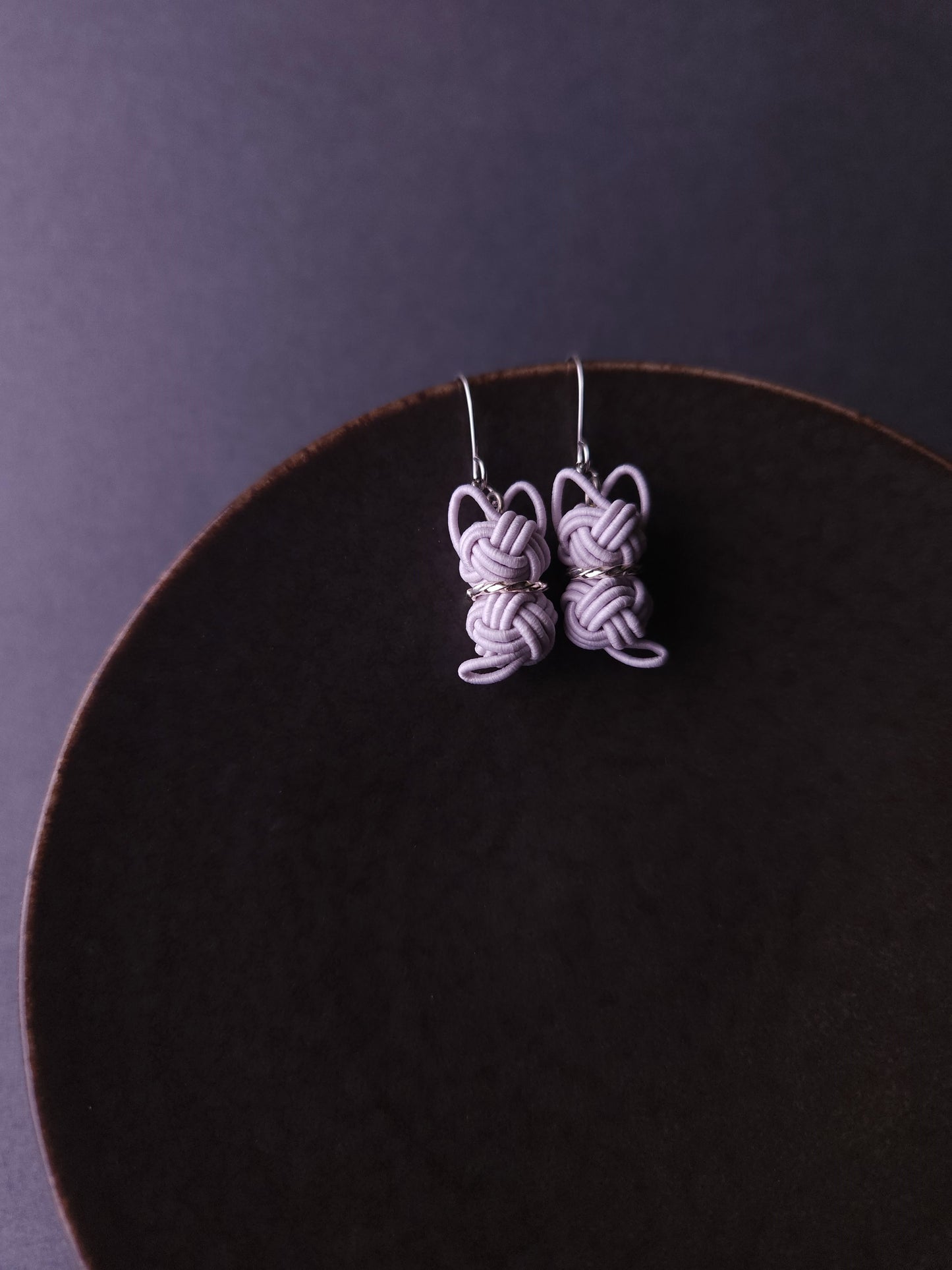 Cat Earrings - Lavender Gray