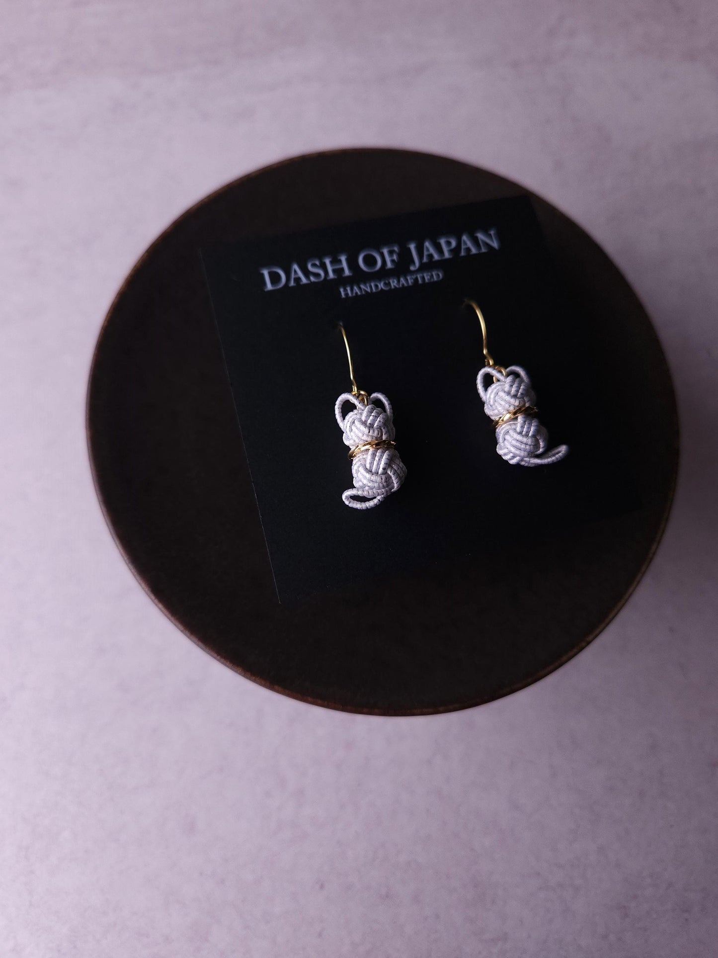 Cat Earrings - White x Silver