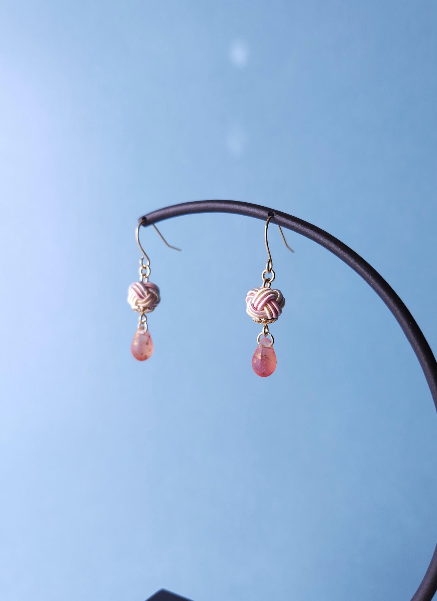 Simple Drop Earrings - Sakura Pink