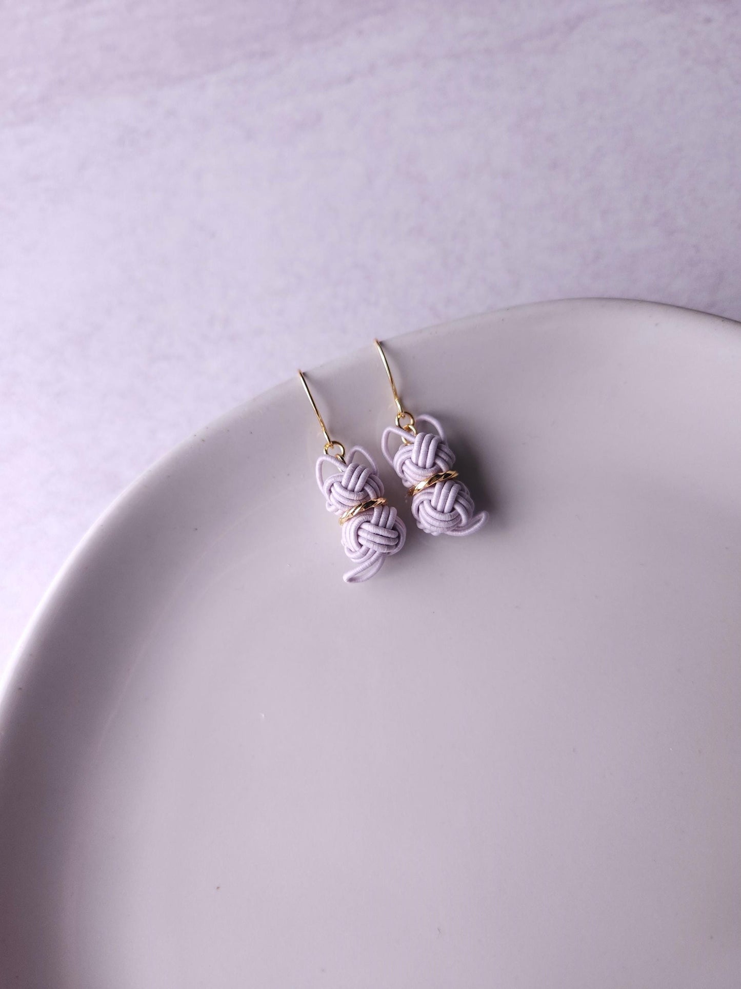 Cat Earrings - Lavender Gray