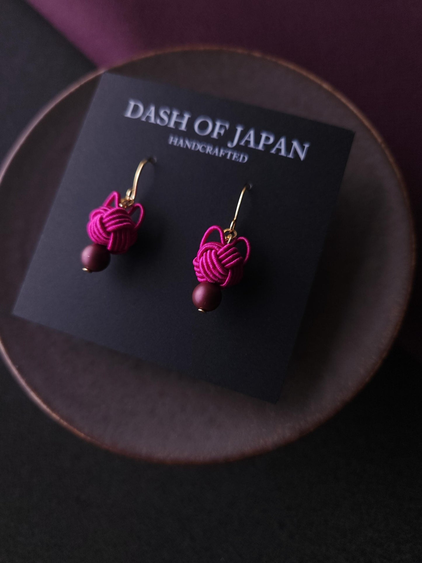 Cat Head Earrings - Magenta Pink