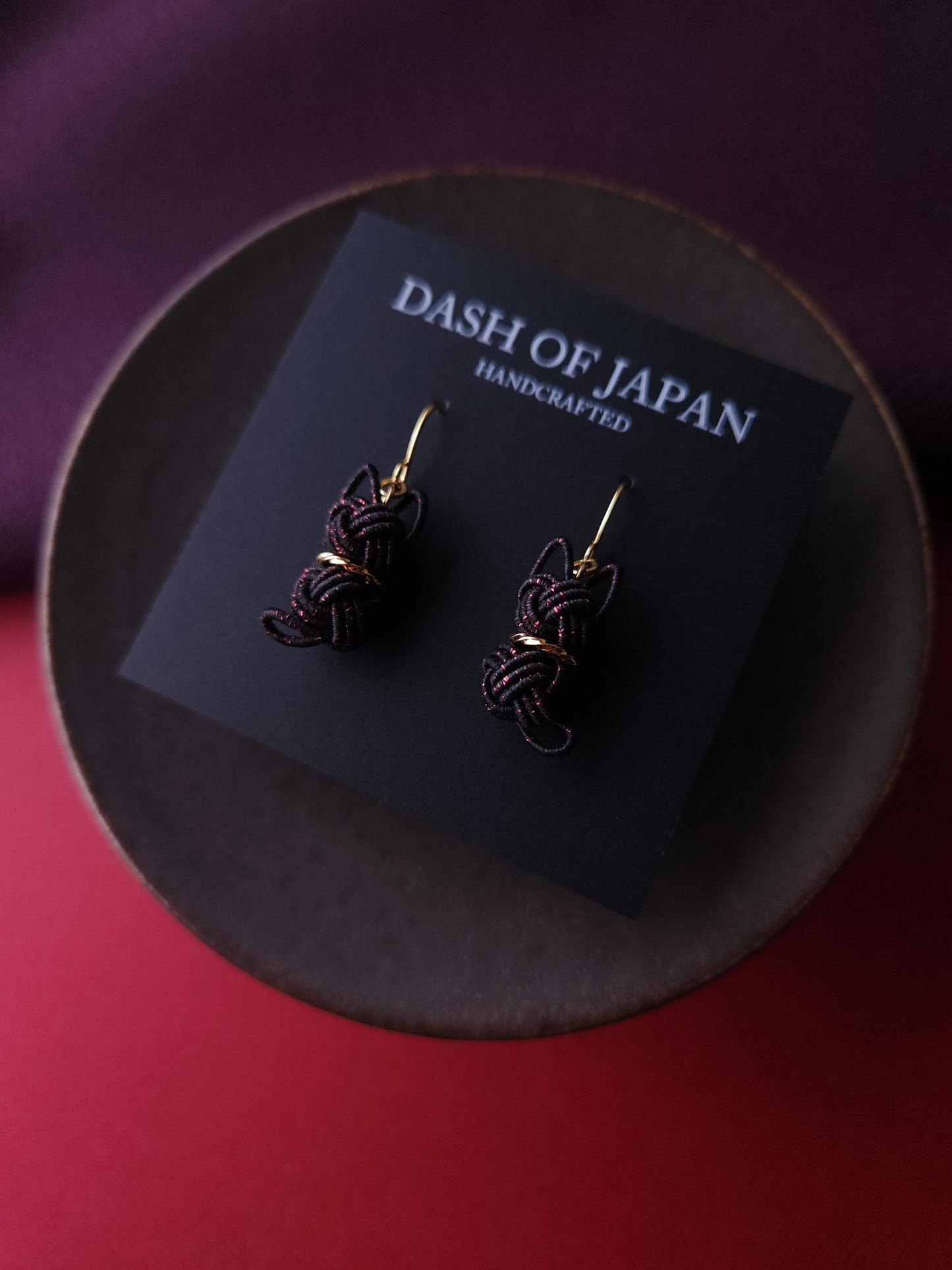 Cat Earrings - Black and Pink