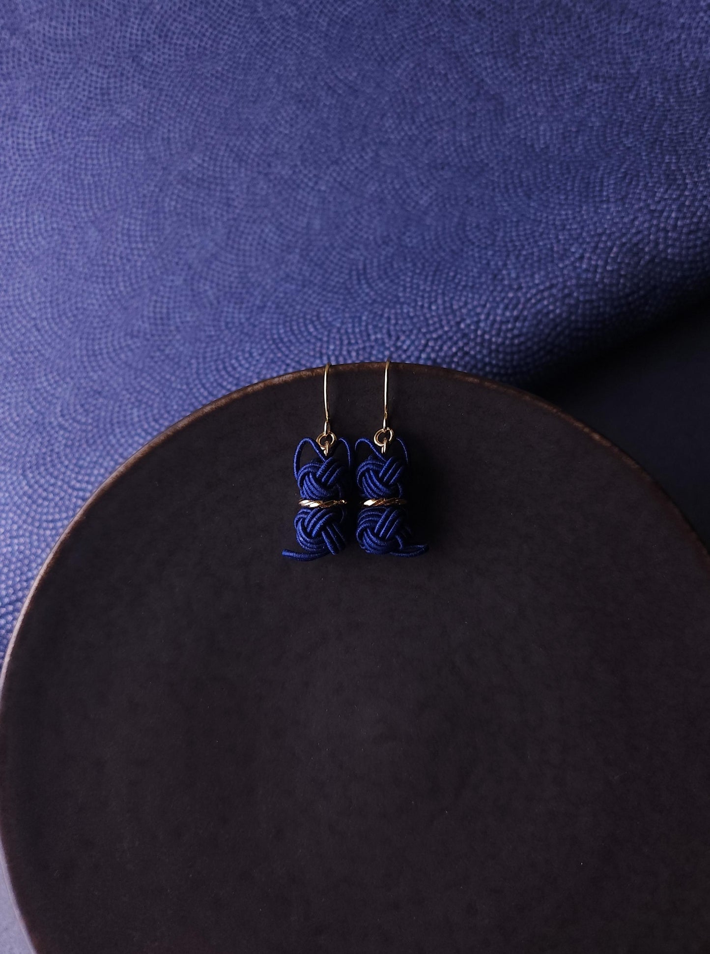 Cat Earrings - Dark Navy Blue