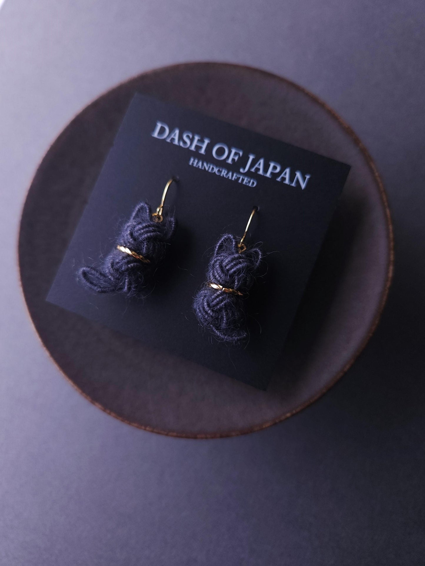 Fluffy Cat Earrings - Charcoal Gray