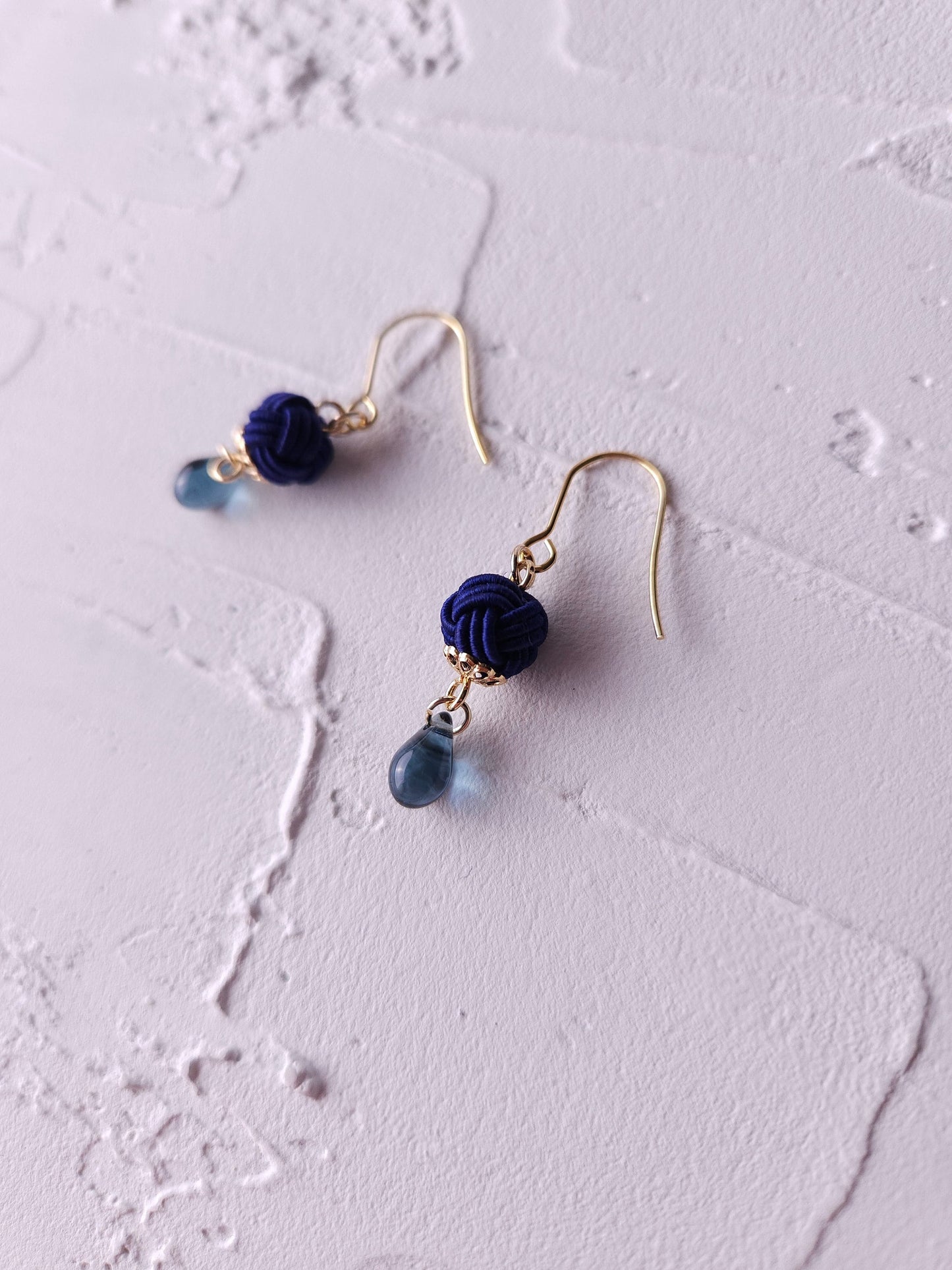 Simple Drop Earrings - Navy Blue