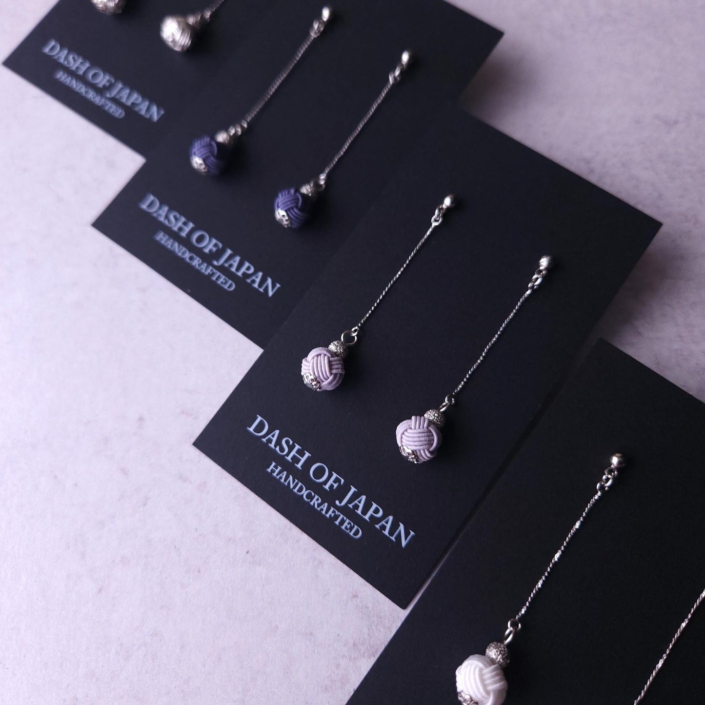 Long Drop Earrings - Metallic Silver