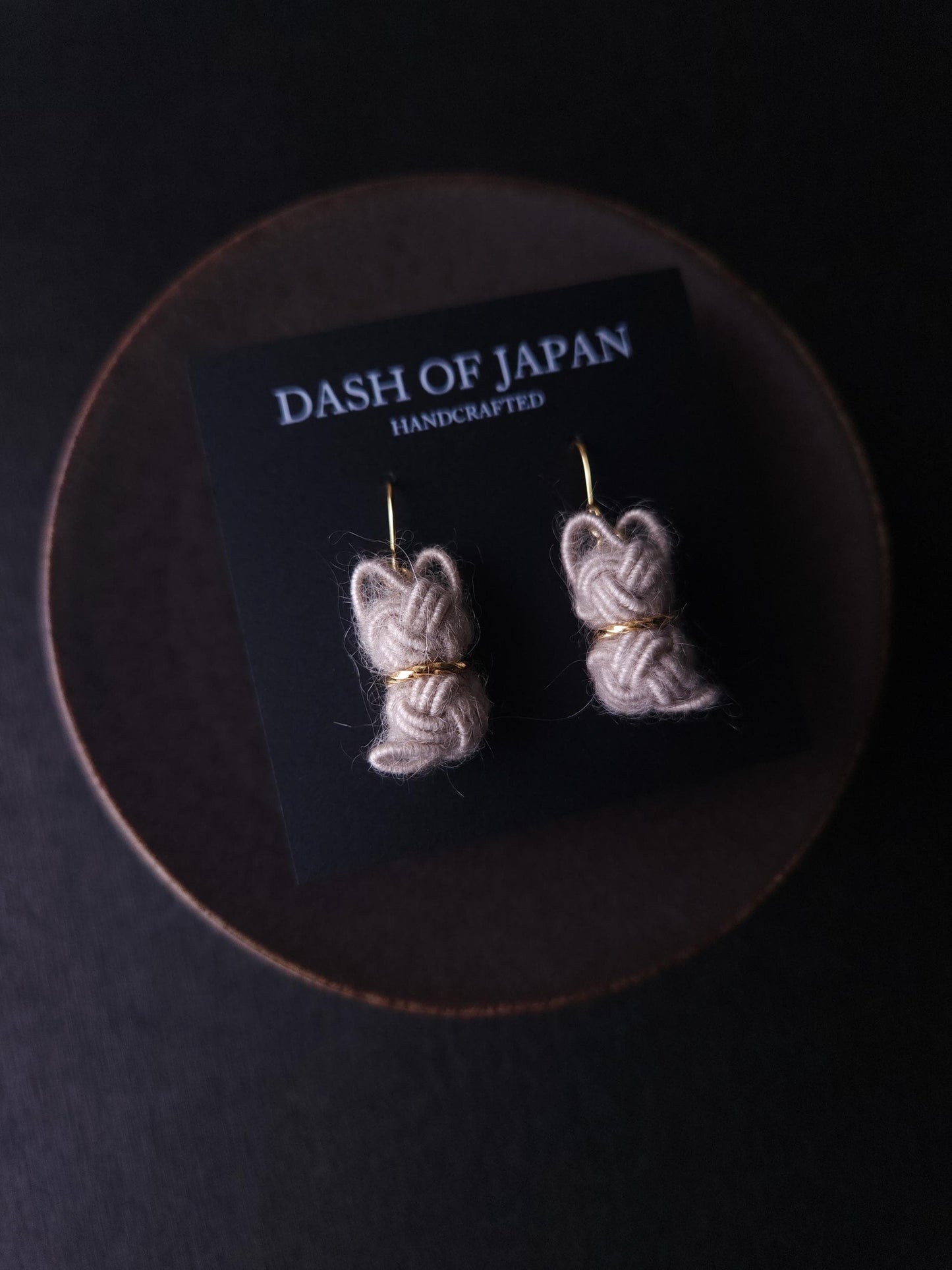 Fluffy Cat Earrings - Silver Gray