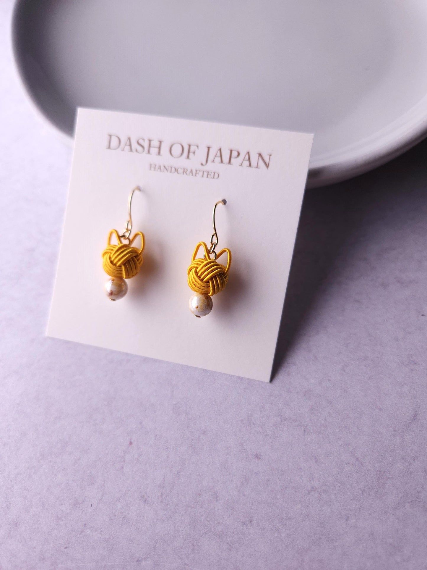 Cat Head Earrings - Yellow