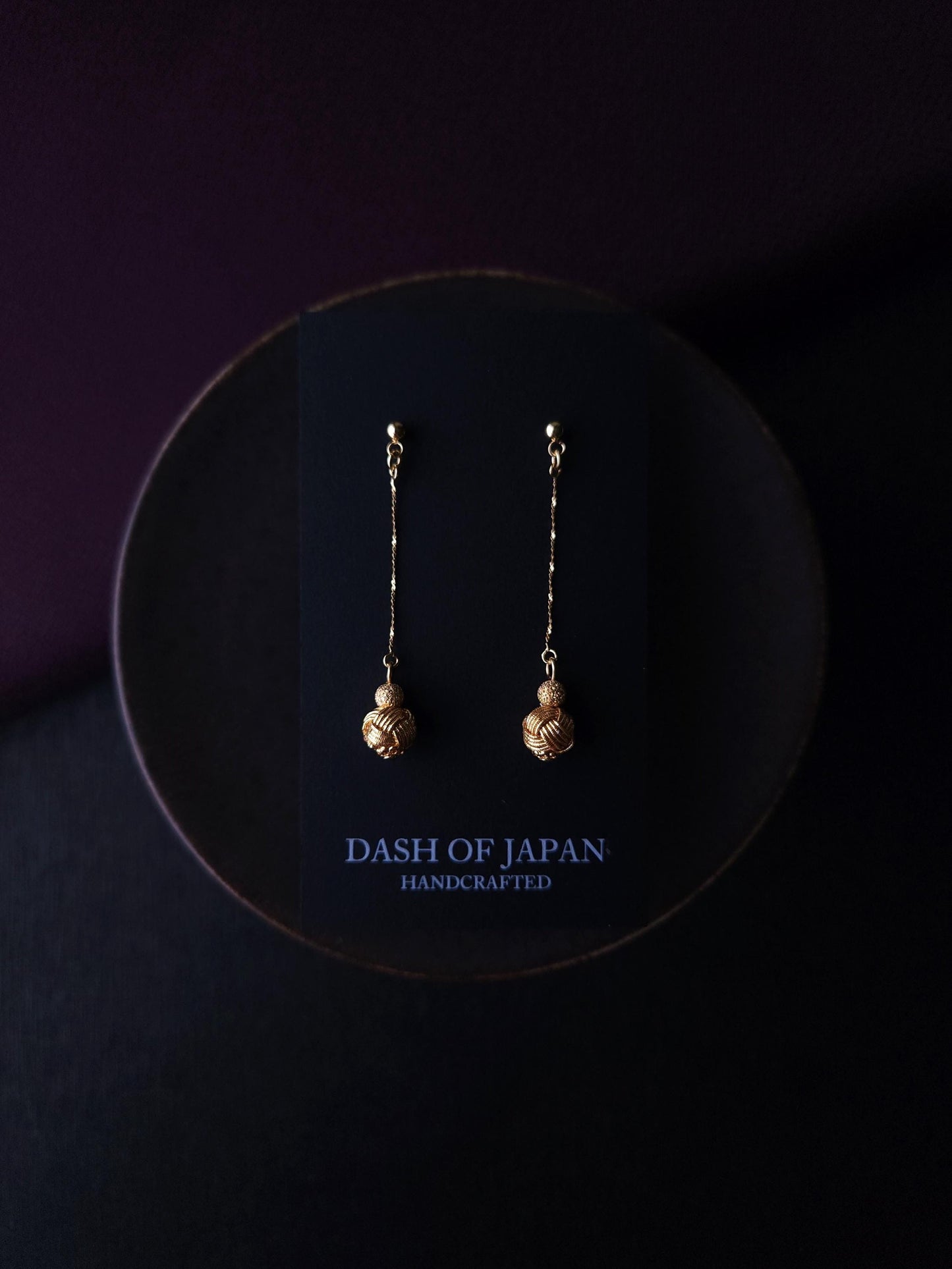 Long Drop Earrings - Metallic Gold