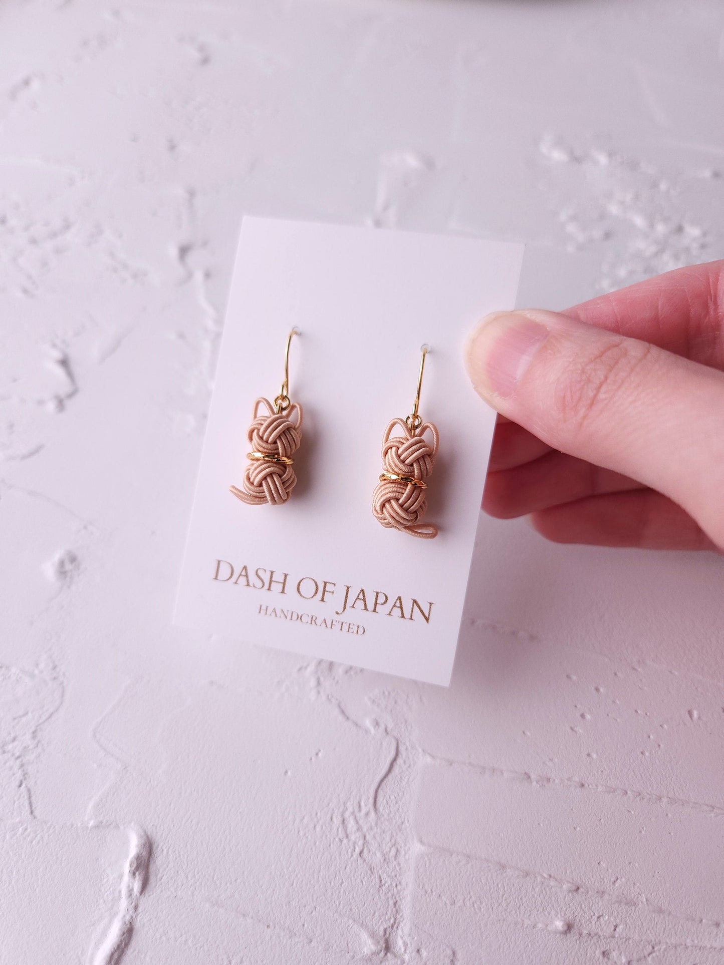 Cat Earrings - Beige