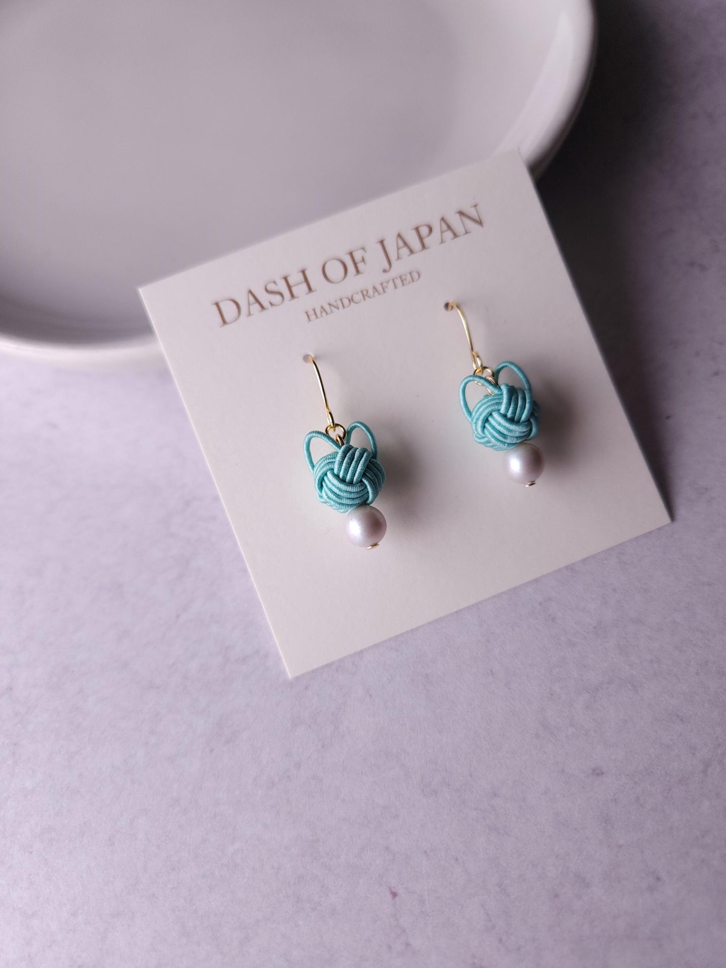 Cat Head Earrings - Seafoam Green